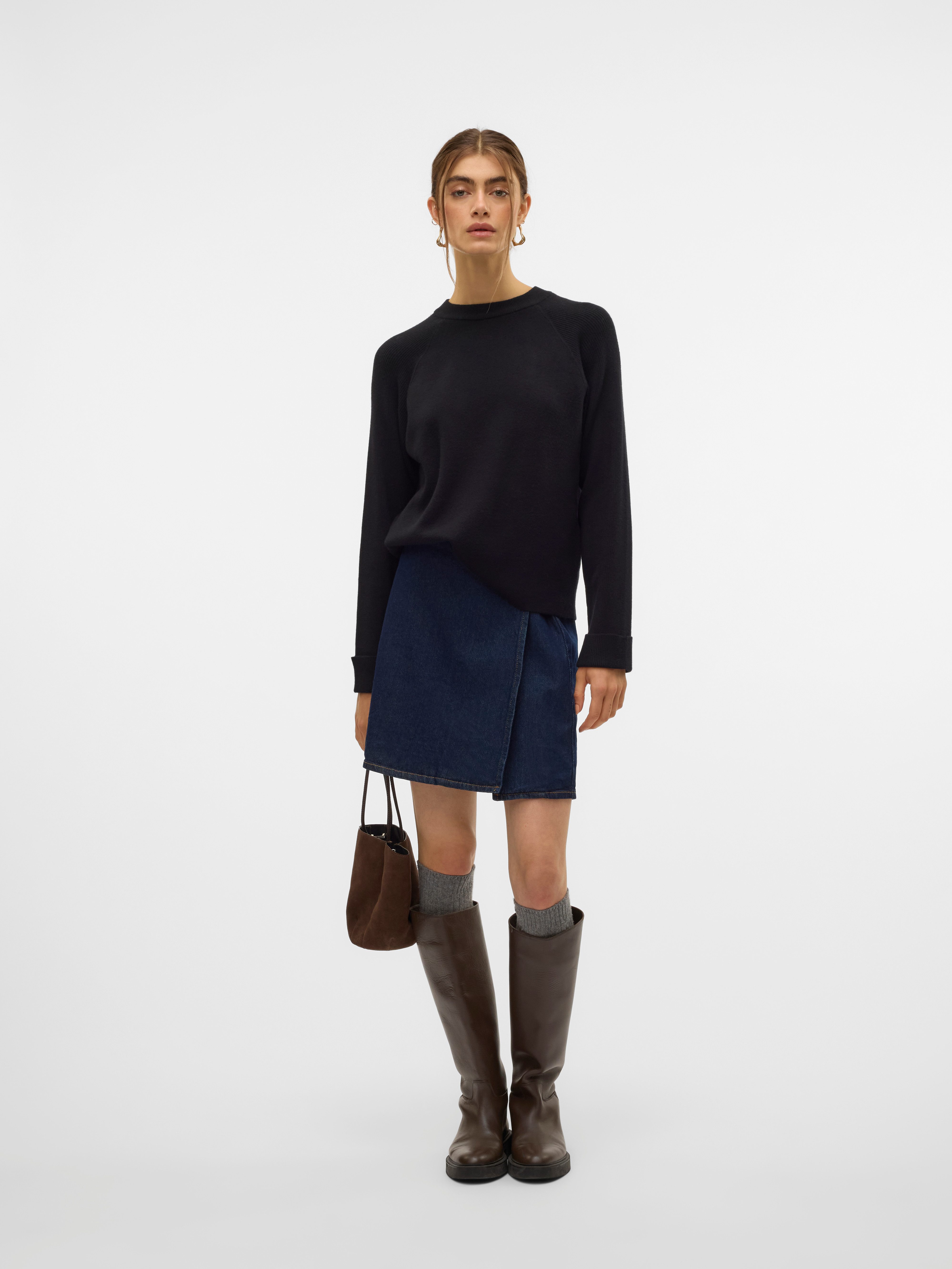 Vero Moda Gebreide trui VMGOLD MIX LS O-NECK PULLOVER GA