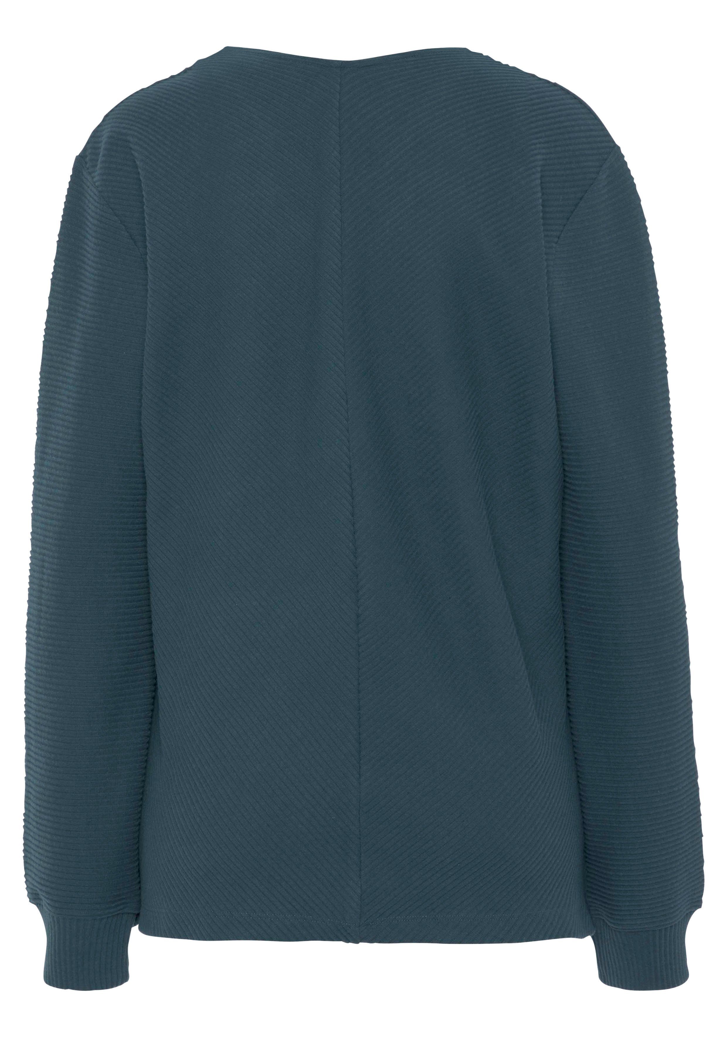 s.Oliver RED LABEL Beachwear Sweatshirt - Shirt met lange mouwen en V-hals Langarmshirt met V-hals en zachte ribborden, loungewear