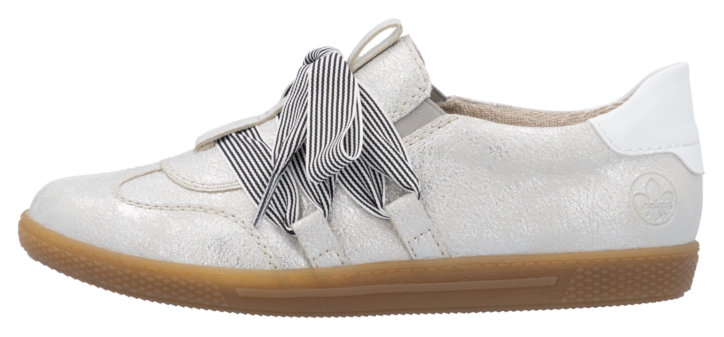 Rieker Slip-on sneakers , slipper, lage schoen, vrijetijdssneaker met modieuze veters