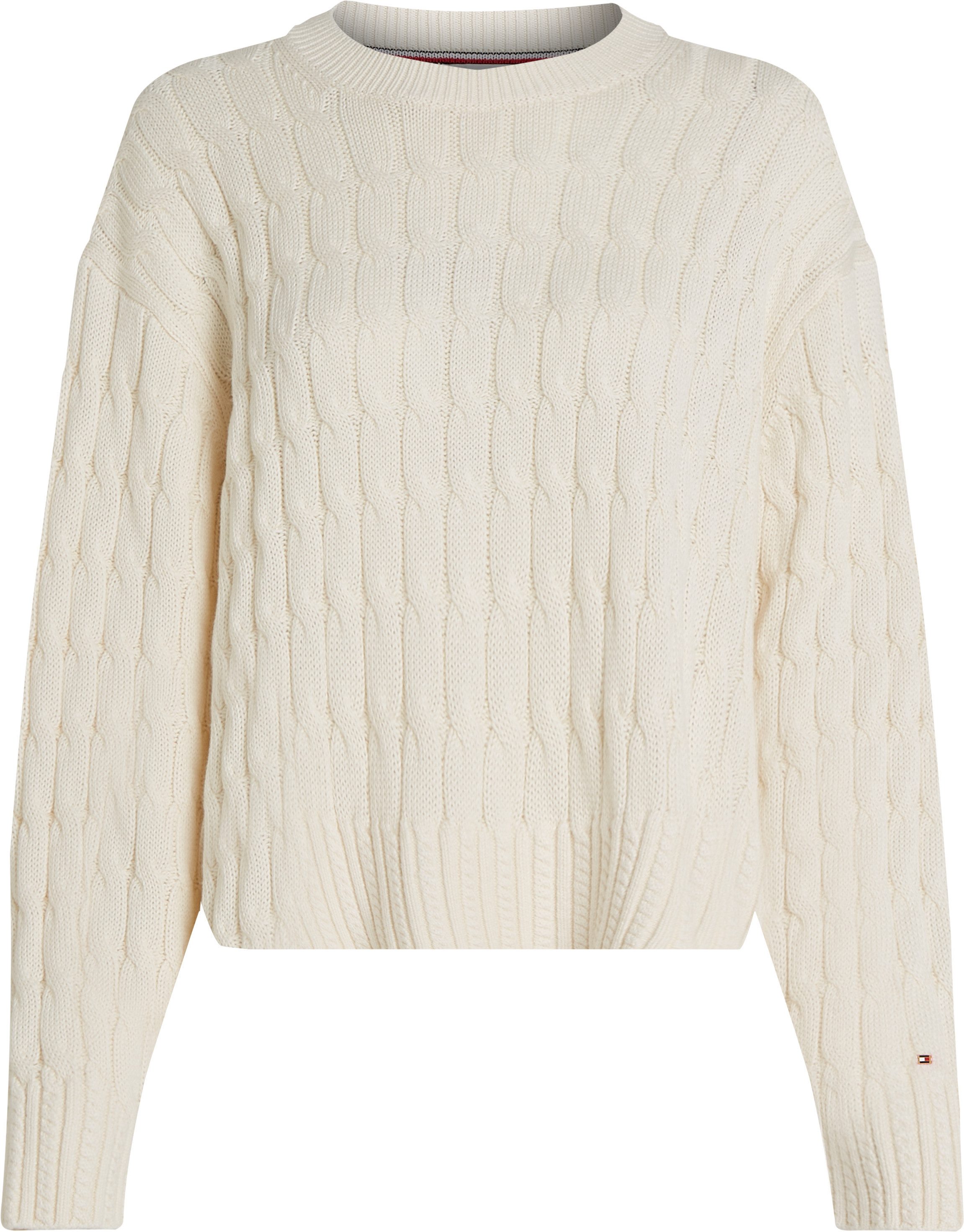 Tommy Hilfiger Trui met ronde hals SOFT CO CABLE C-NK LS SWT
