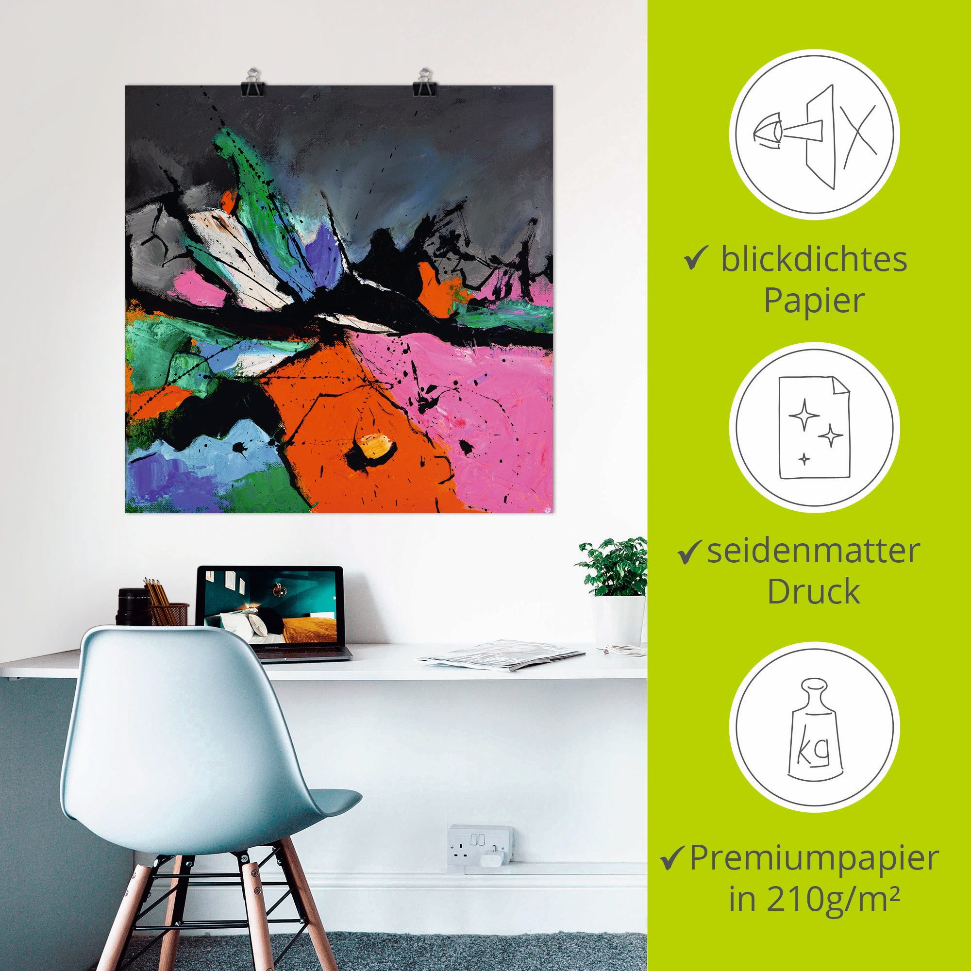 Artland Poster Abstract VI als artprint van aluminium, artprint op linnen, muursticker of poster in verschillende maten