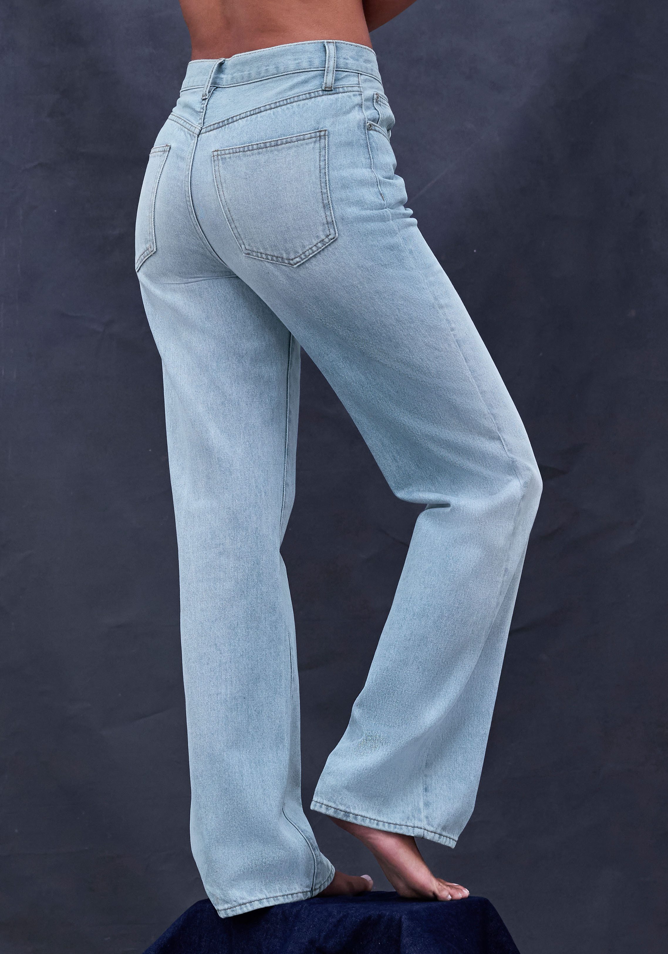 Lascana Wijde jeans met hoge taille en 5-pocketstijl, wide-leg jeans