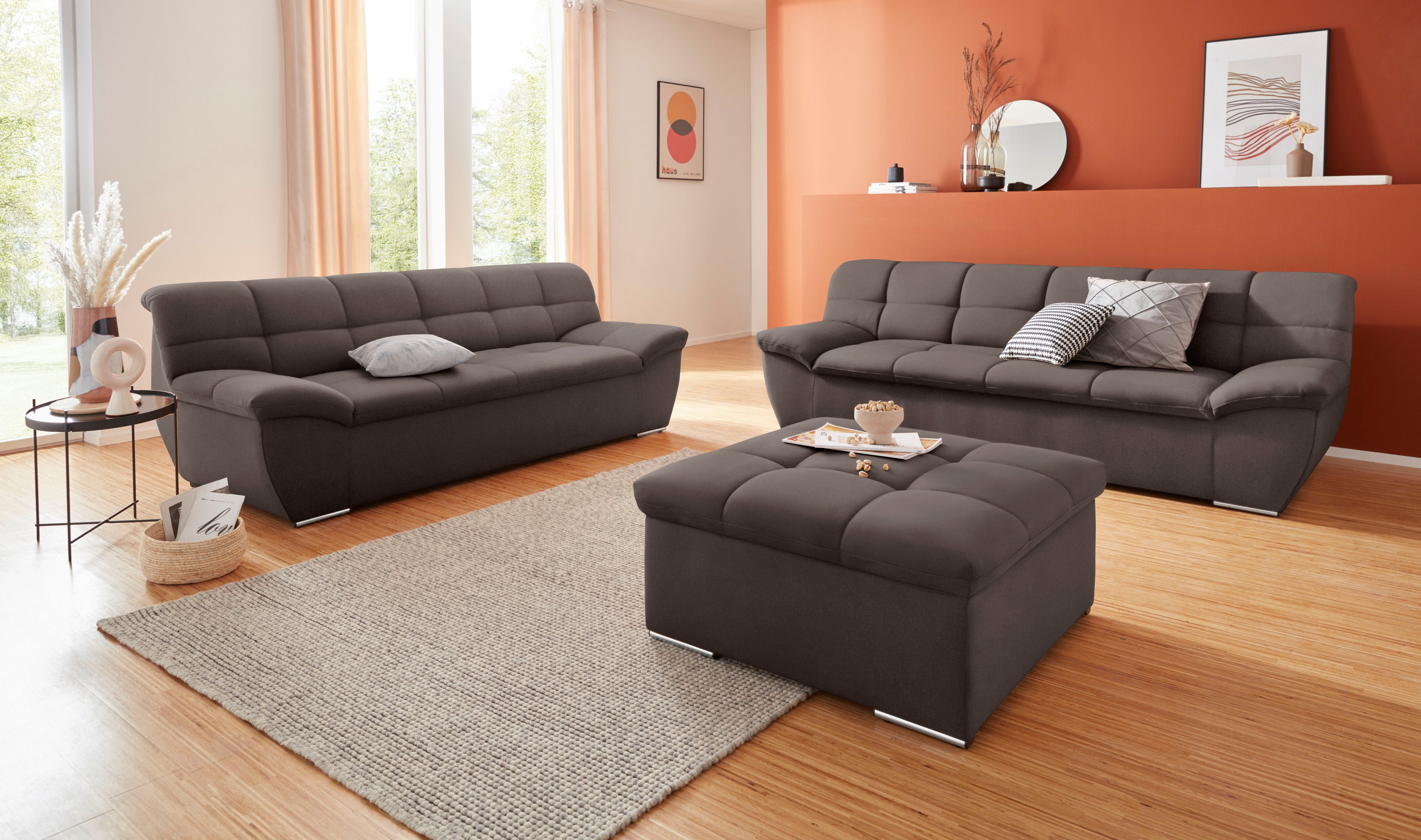 DOMO collection 2-zitsbank Lagoa, moderne Sitzheftung, bequem und komfortabel vrij plaatsbaar, in grote kleurkeuze