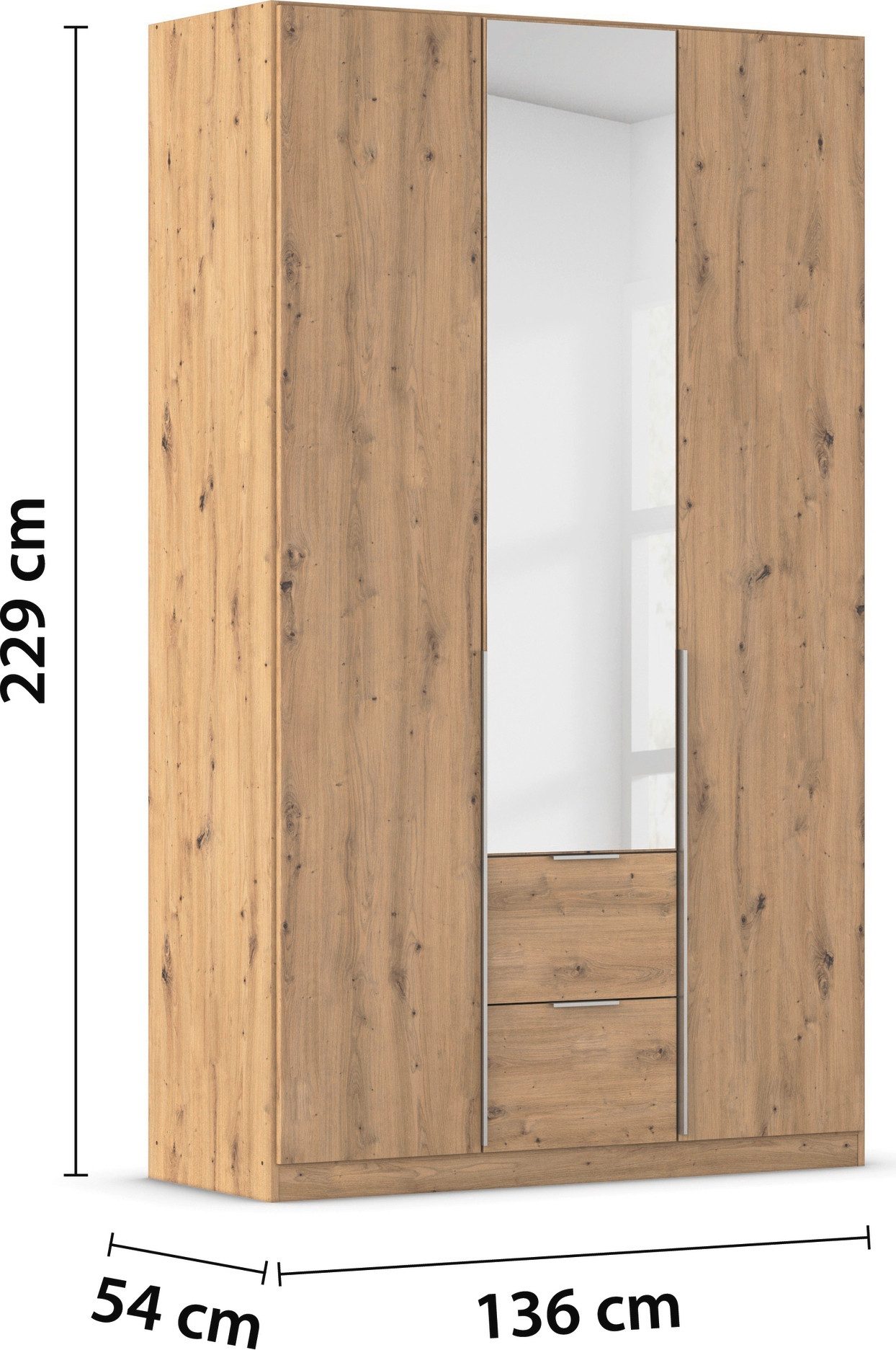rauch Draaideurkast Kledingkast kast garderobe AGORDO met decor- of hoogglansfront