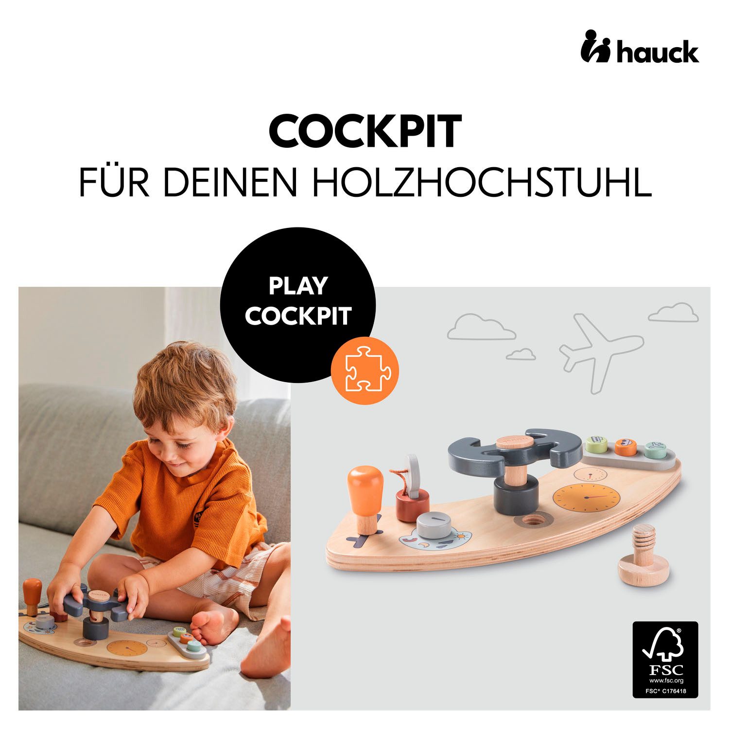 Hauck Motoriekbord Play Cockpit FSC®- beschermt bos - wereldwijd