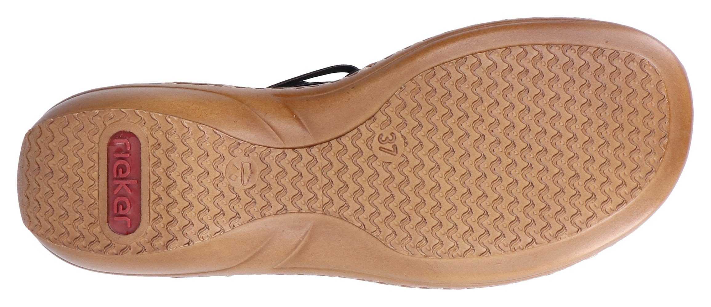 Rieker Sandalen , zomerschoen, sandaal, sleehak, met elastiek voor perfecte pasvorm
