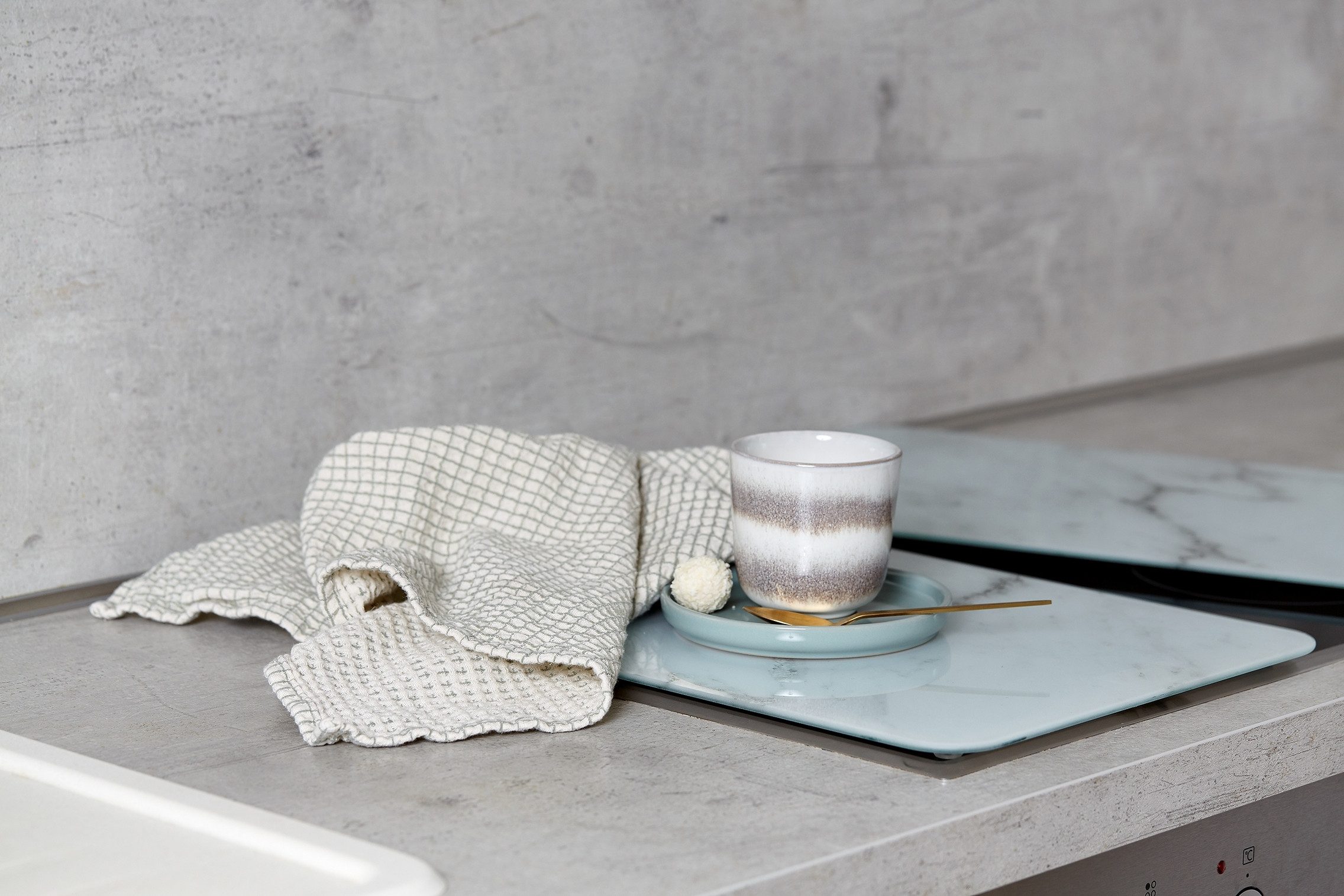 WENKO Kookplaatdeksel Universal Model Marmor (set, 2-delig)