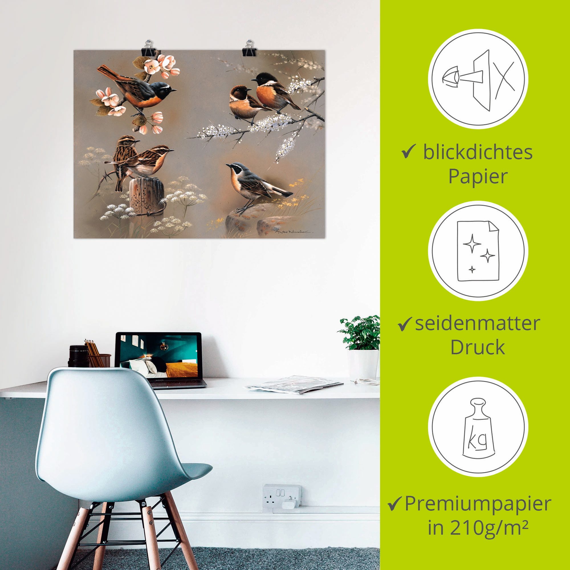 Artland Artprint Vogel compositie als artprint op linnen, poster in verschillende formaten maten