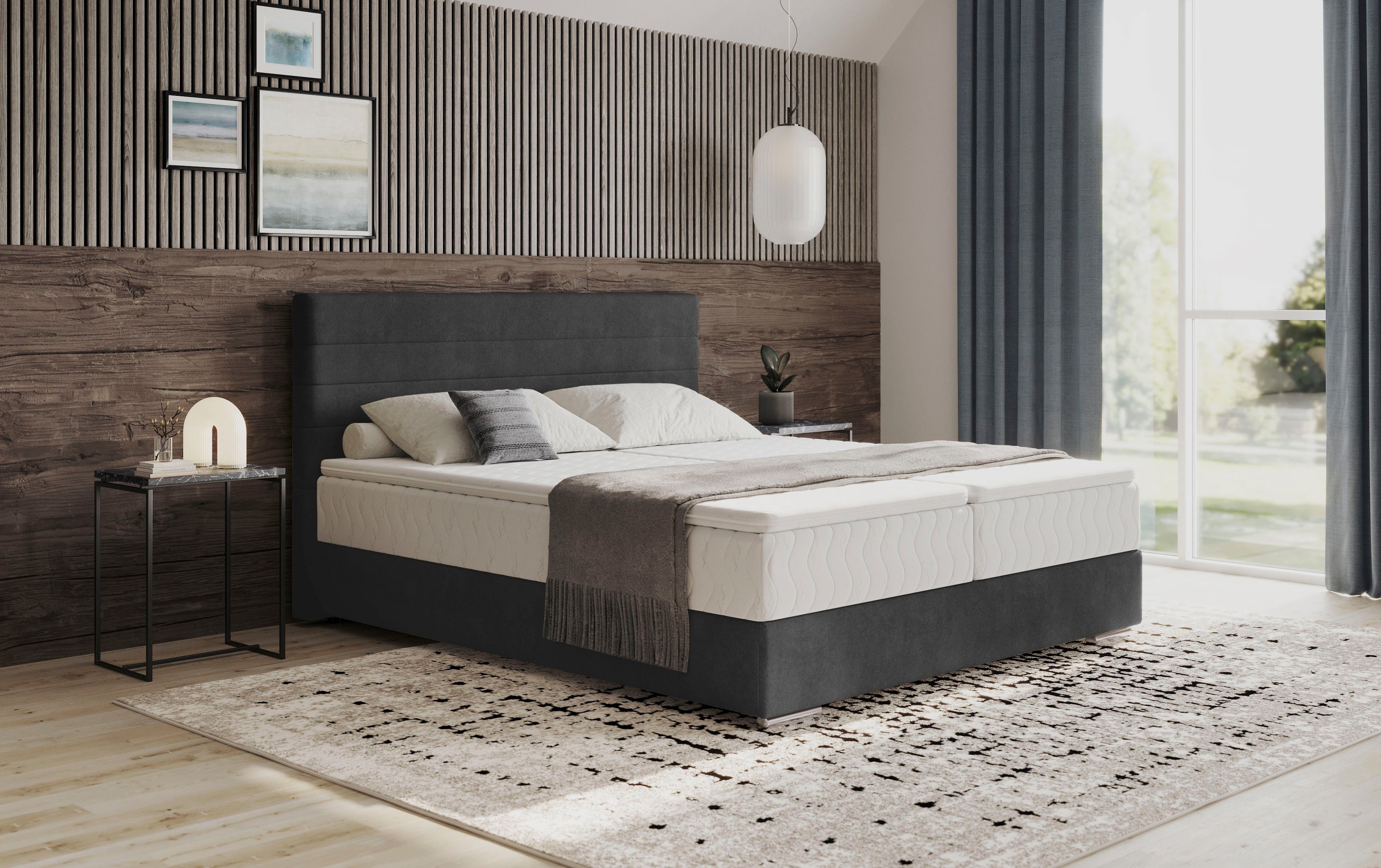 Mr. Couch Boxspring Stratus 2 incl. matrassen en bedlades boxsprings zwart