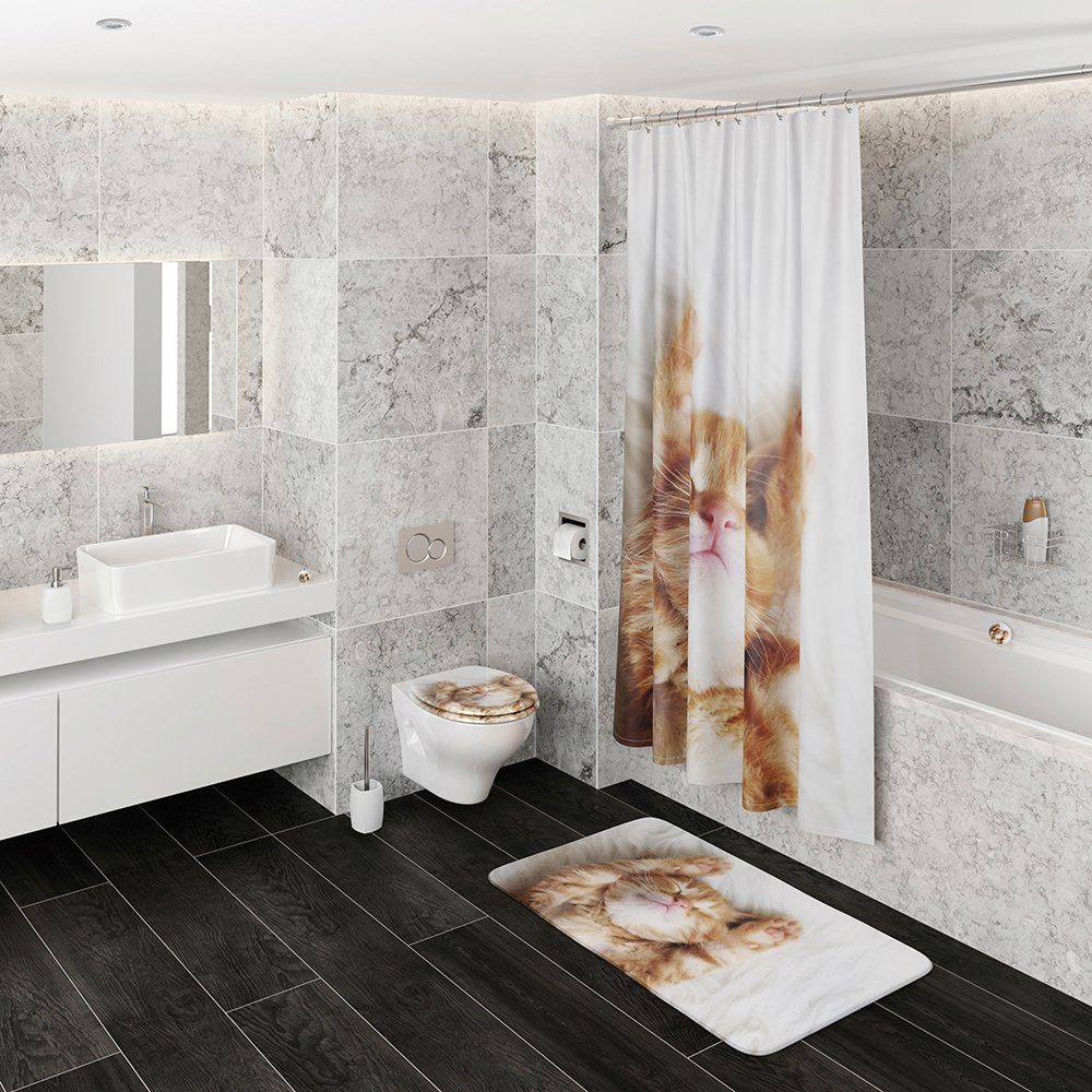 Sanilo Set badkameraccessoires Lilly bestaand uit toiletzitting, badmat en wastafelplug (complete set, 3-delig)