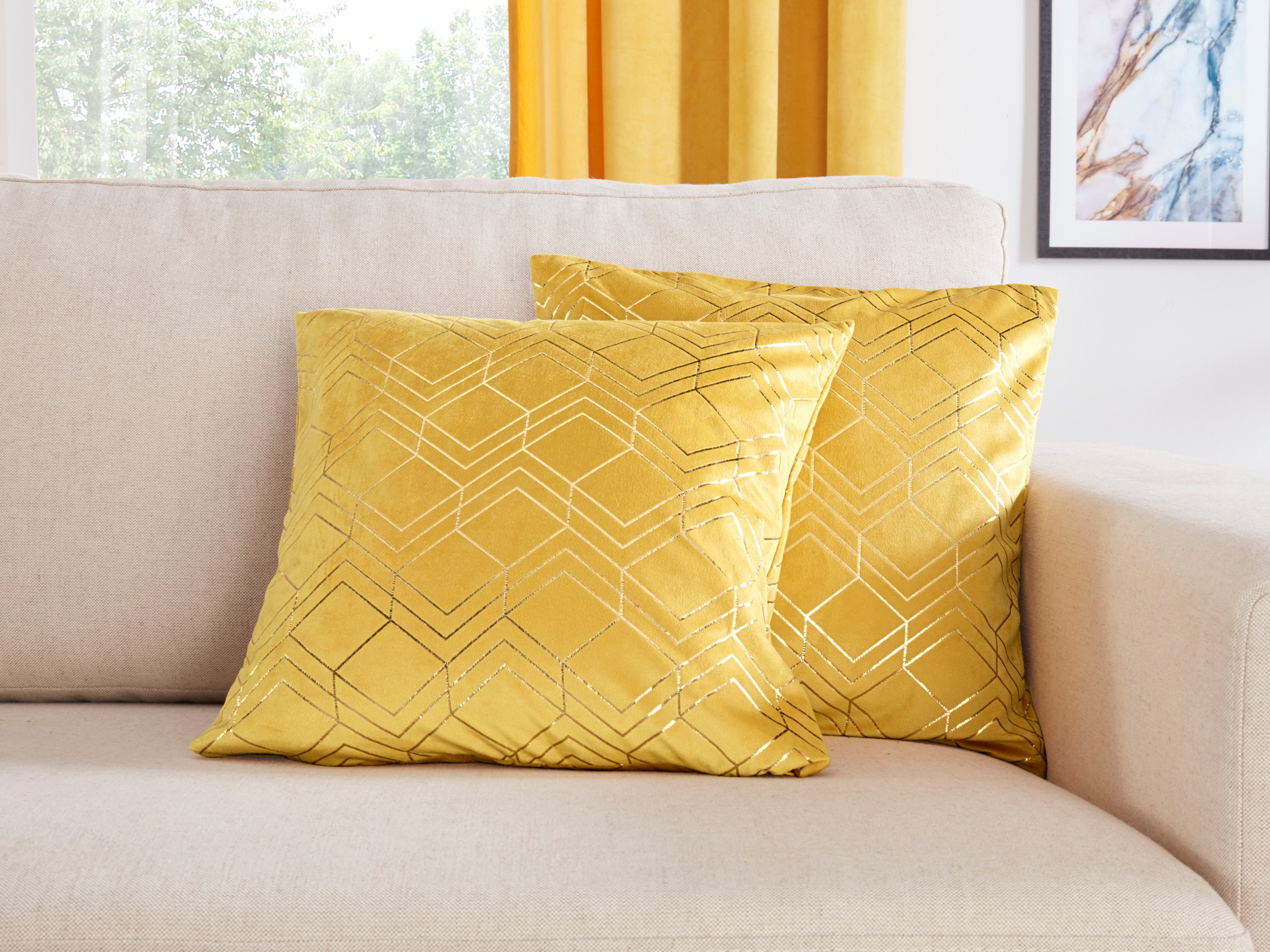 my home Sierkussen Velvet Foil Kussenovertrekken, set van 2 40x40 cm, zonder vulling (2 stuks)