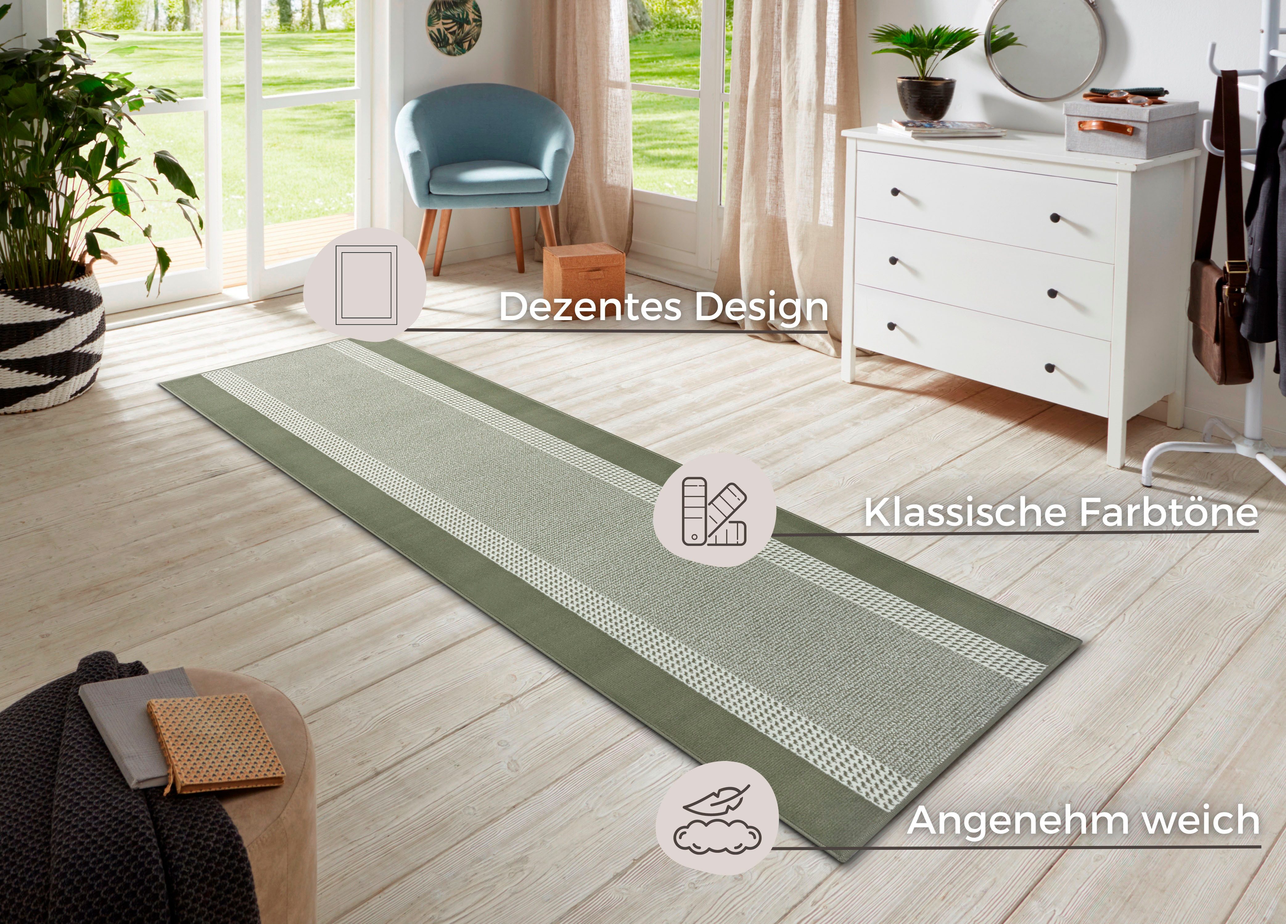 HANSE Home Vloerkleed Band Kortpolig, zacht, loper maten, woonkamer, slaapkamer, eetkamer