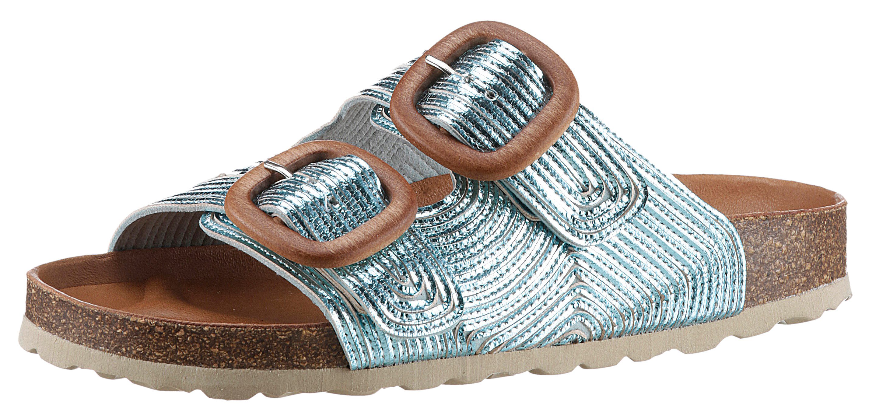 VERBENAS Slippers RUTH LATO METAL , zomerschoen, slippers met twee verstelbare gespen