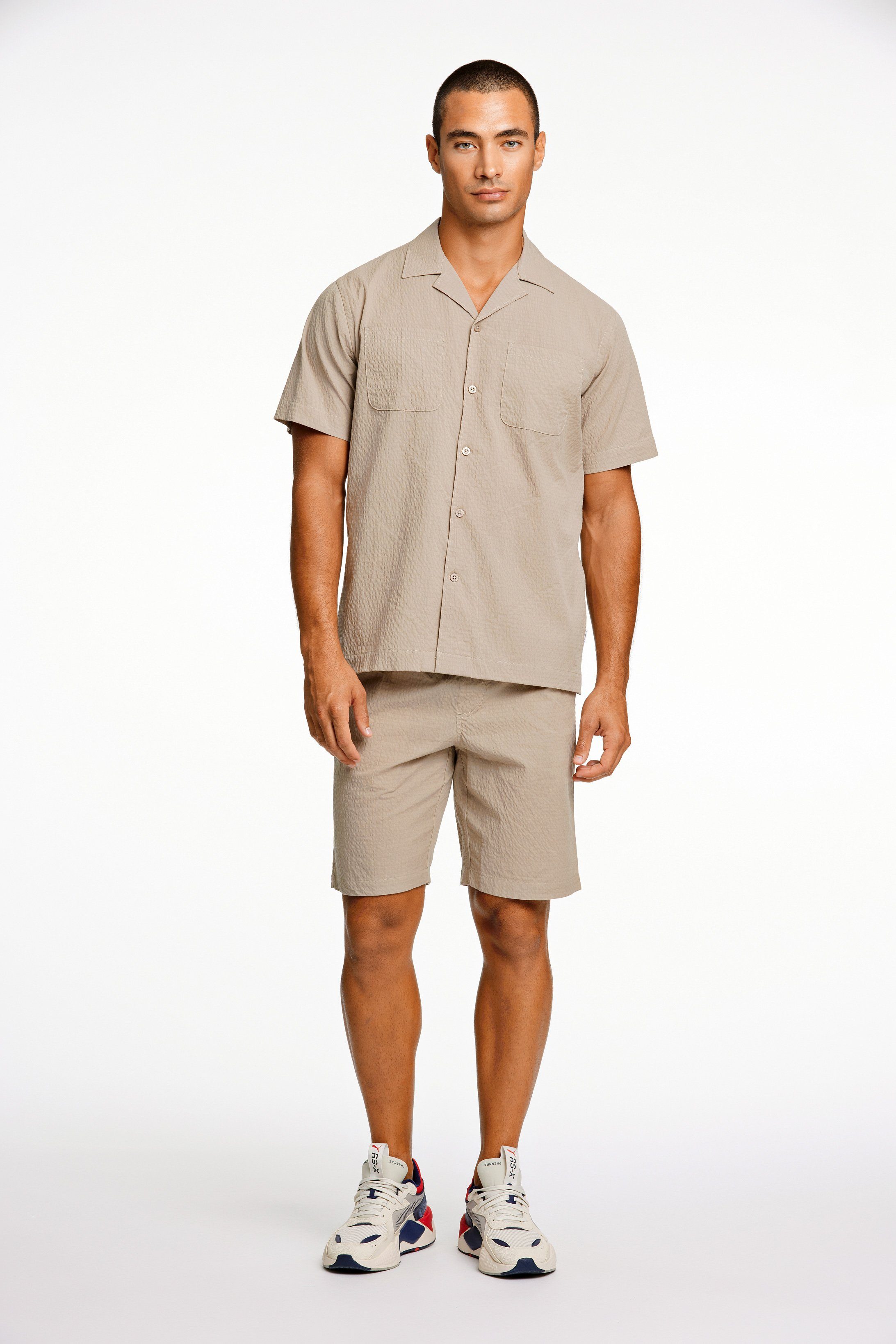 LINDBERGH Overhemd met korte mouwen Shirt+Shorts Set in set met bijpassende shorts (2-delig)