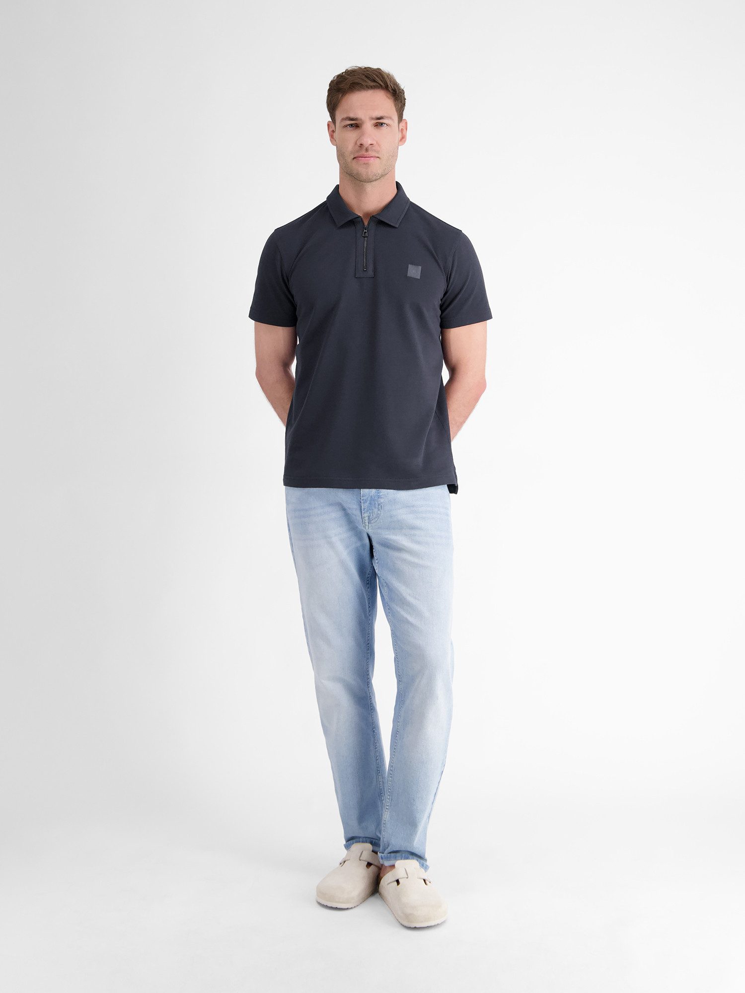 Lerros Poloshirt LERROS heren poloshirt met ritskraag