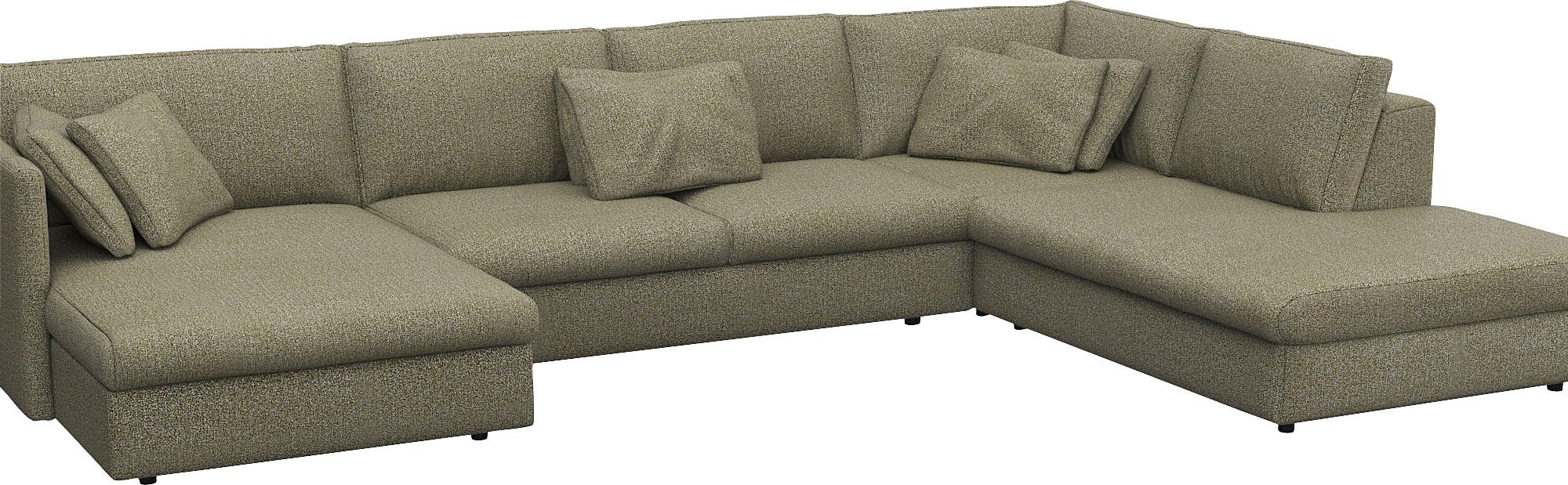 FLEXLUX Zithoek Lovane, U-vorm, comfortabel en comfortabel Zacht en zeer comfortabel, grote zitdiepte op koudschuim, inclusief sierkussen