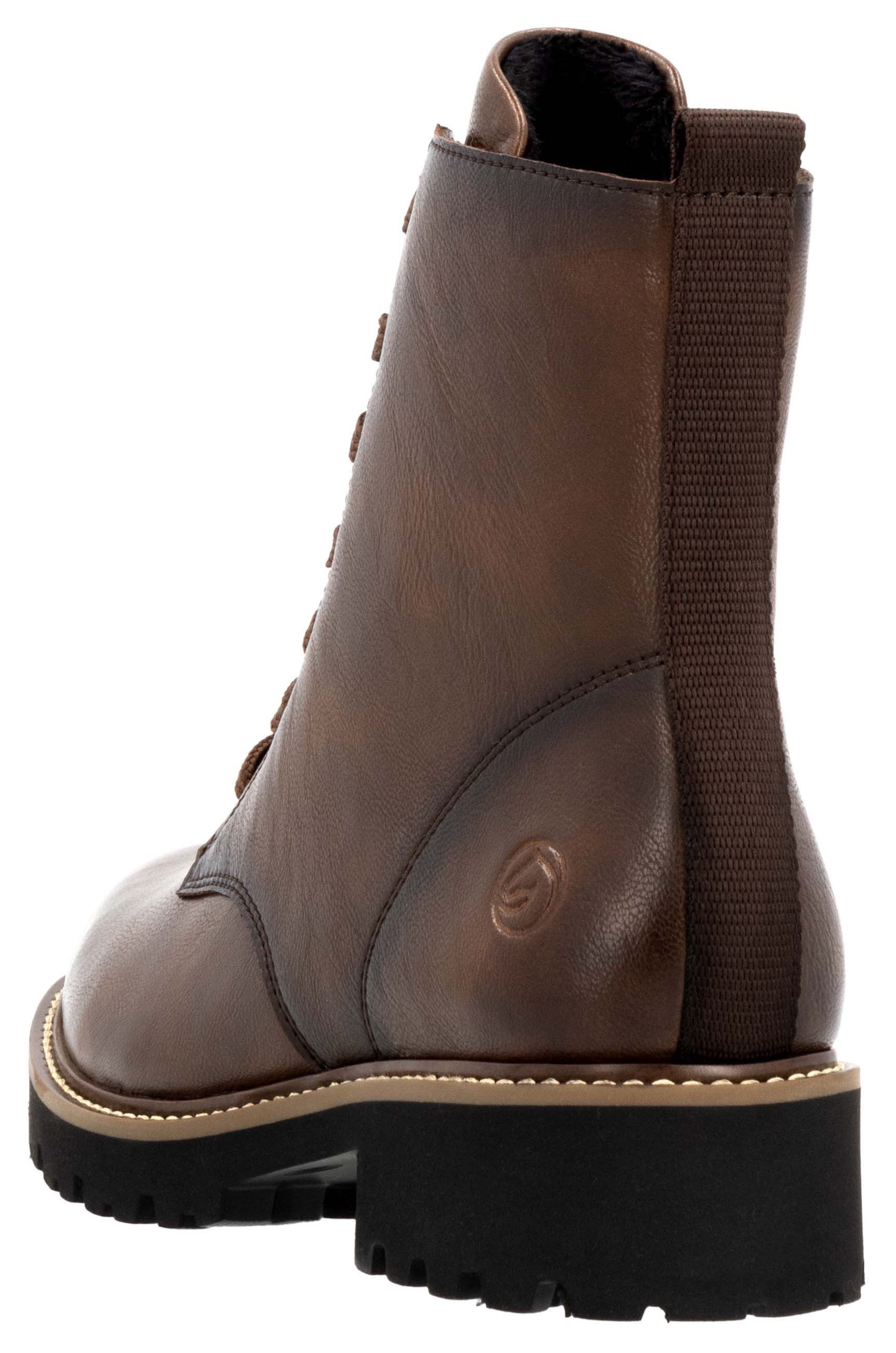 Remonte Veterschoenen blokhak, veterschoen, enkellaars in used look