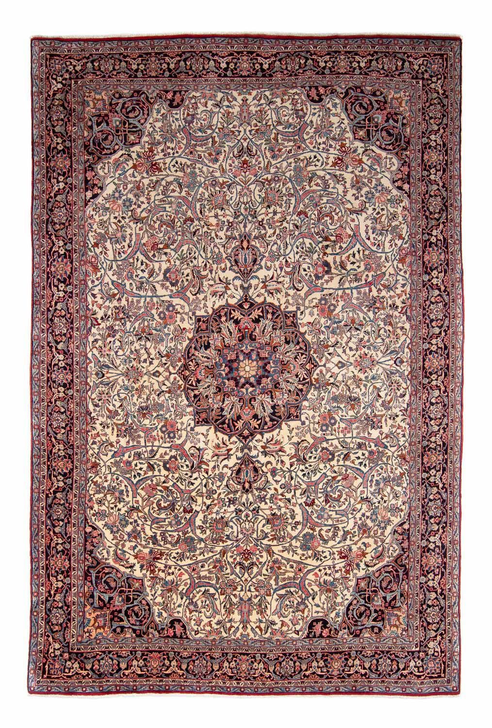 morgenland Wollen kleed Kasjmar bloemmotief blu scuro 350 x 251 cm Uniek exemplaar met certificaat