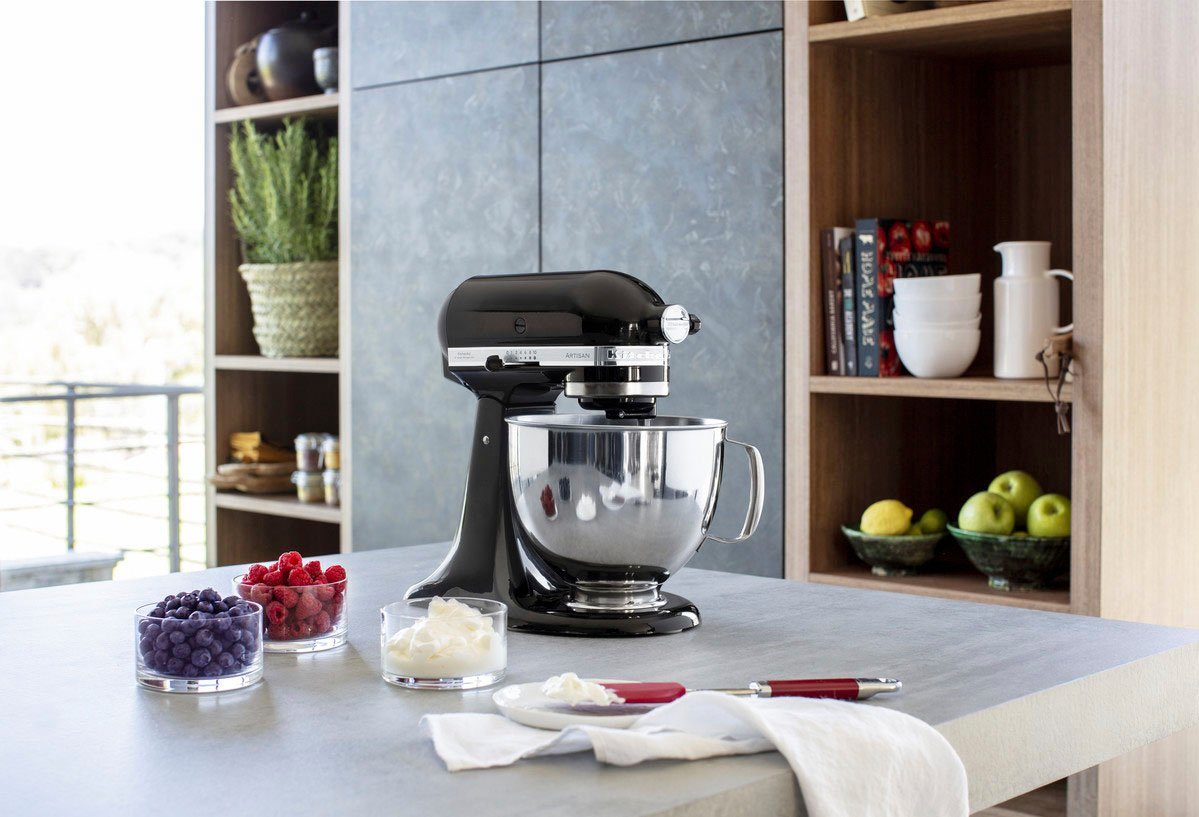 KitchenAid Keukenmachine 5KSM125EOB met gratis glazen kom + 3 pastavoorstukken