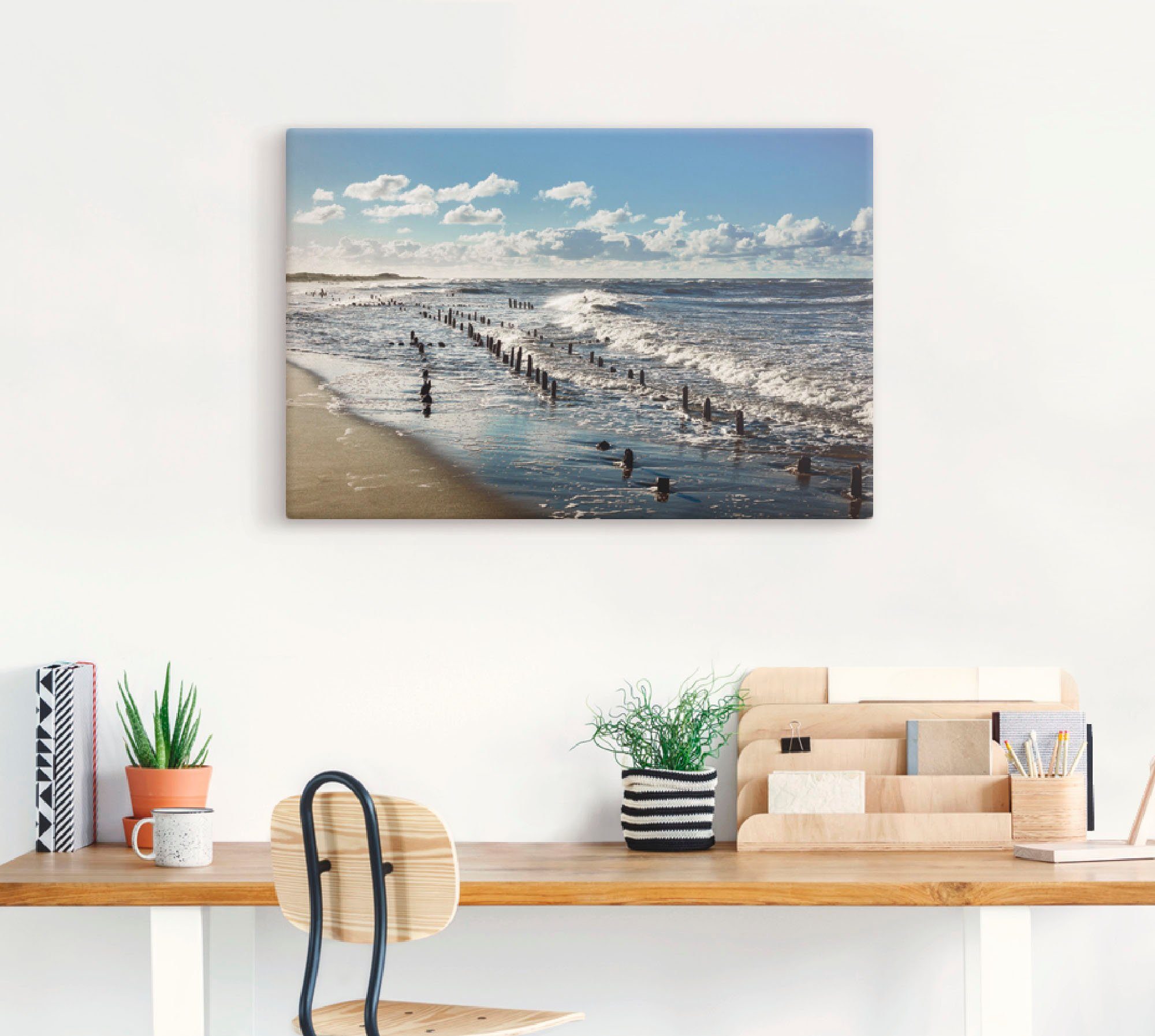Artland Artprint Aan de kust van de Oostzee als artprint van aluminium, artprint voor buiten, artprint op linnen in verschillende maten