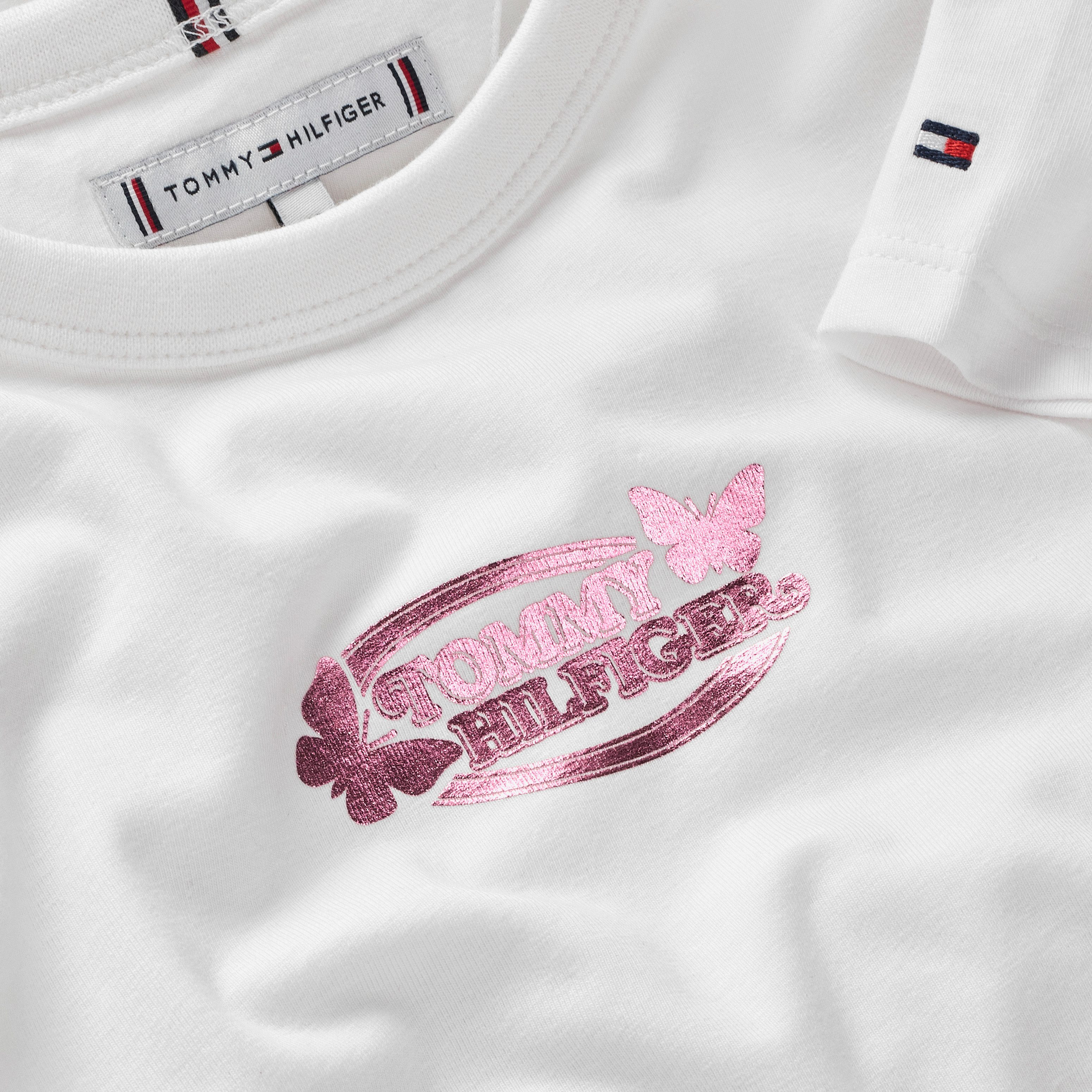 Tommy Hilfiger T-shirt BUTTERFLY GRAPHIC TEE SS voor kinderen tot 16 jaar, met glanzende print