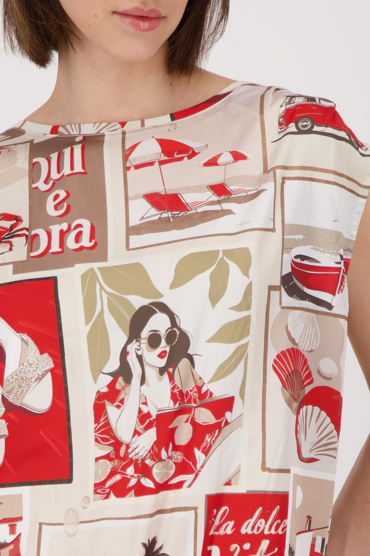 Monari Blouse zonder sluiting met all-over print