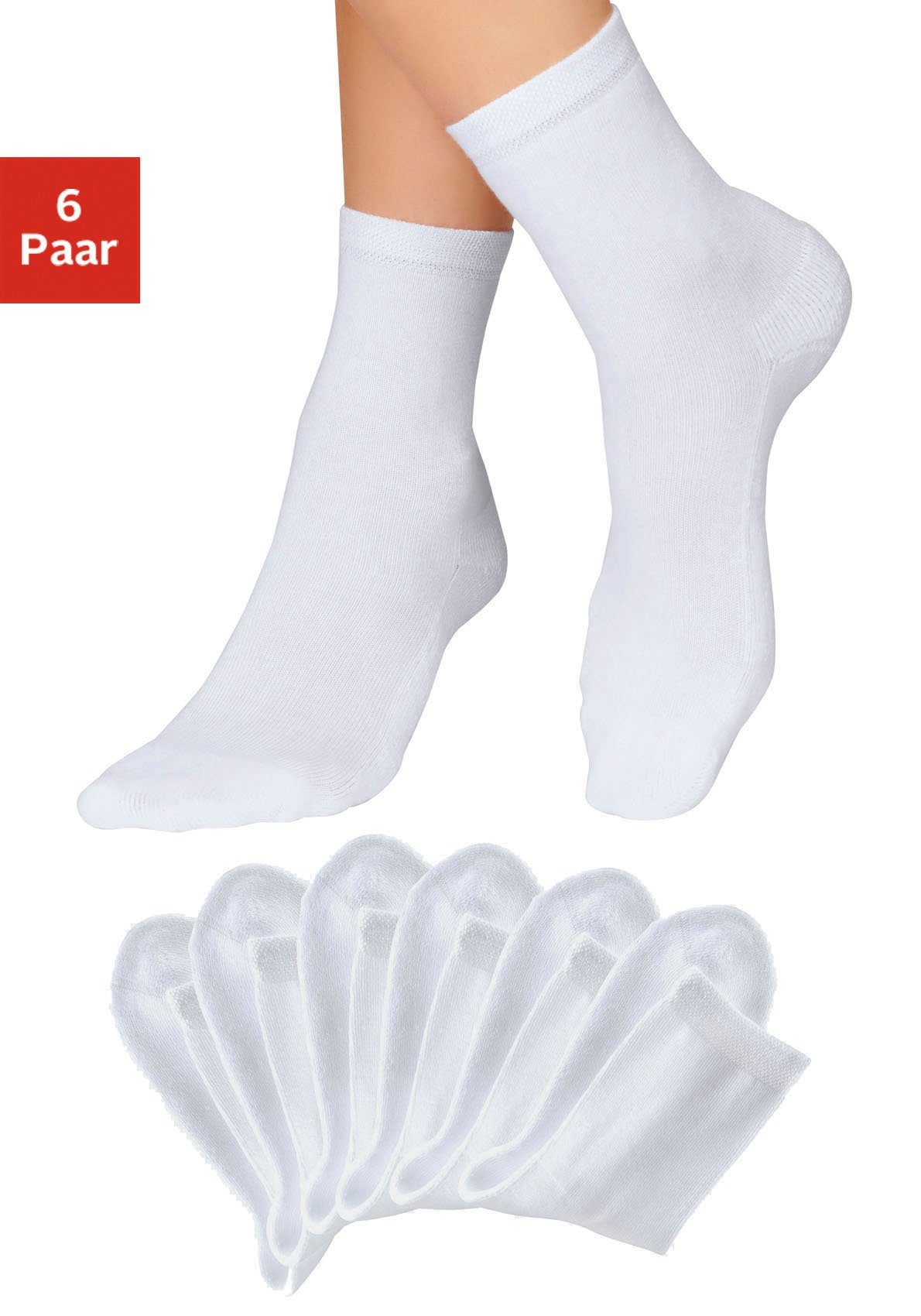 h.i.s sokken met comfortabele frotté (set, 6 paar) wit