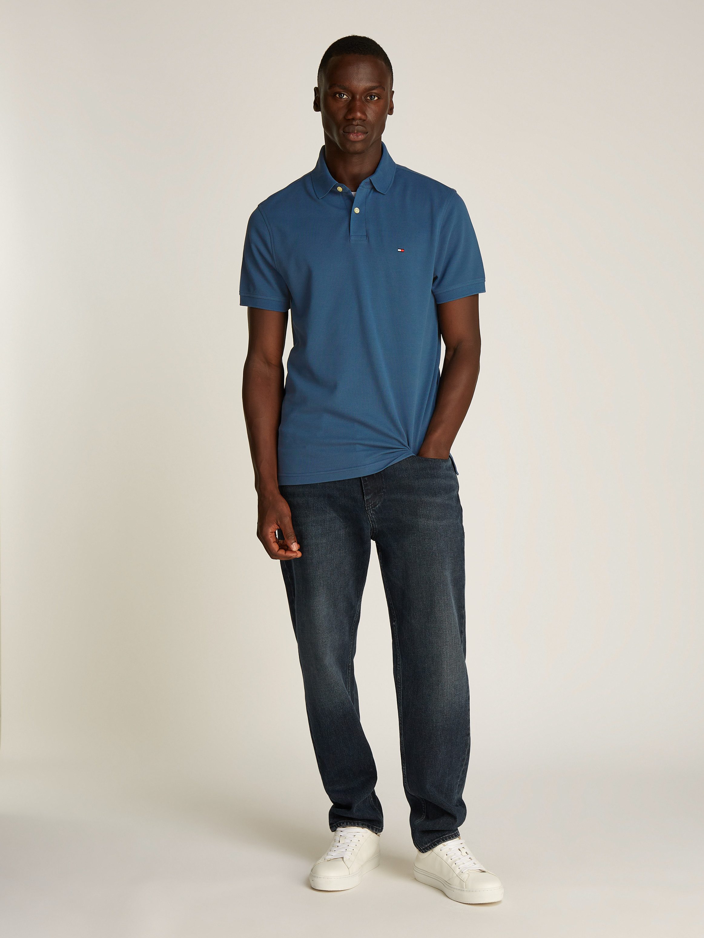 Tommy Hilfiger Poloshirt 1985 REGULAR POLO met contraststrepen en knoopsluiting
