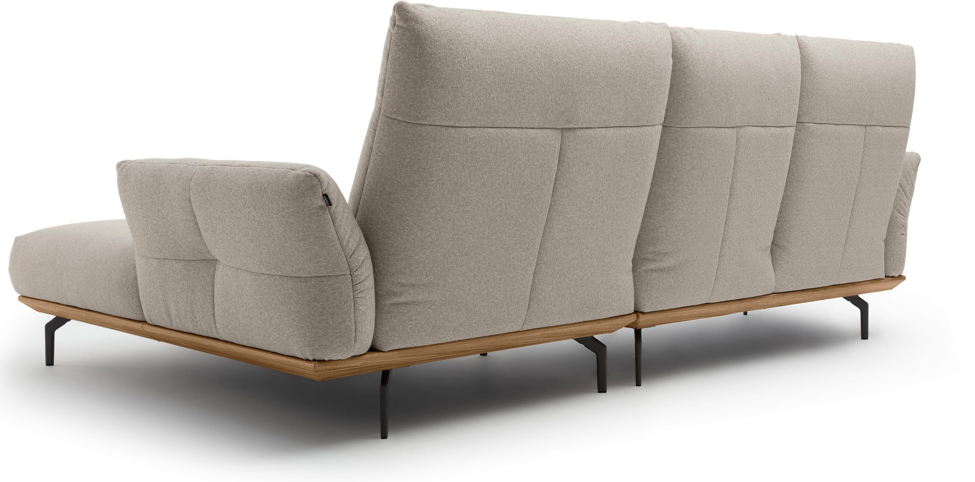 Creation BY ROLF BENZ Hoekbank Hs.460 Sokkel in walnotenhout, onderstel in umbra grijs, breedte 298 cm