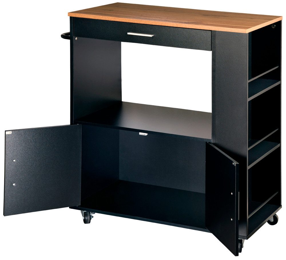 KESPER for kitchen & home Keukentrolley Servieswagen, FSC met 4 volledig beweegbare zwenkwielen