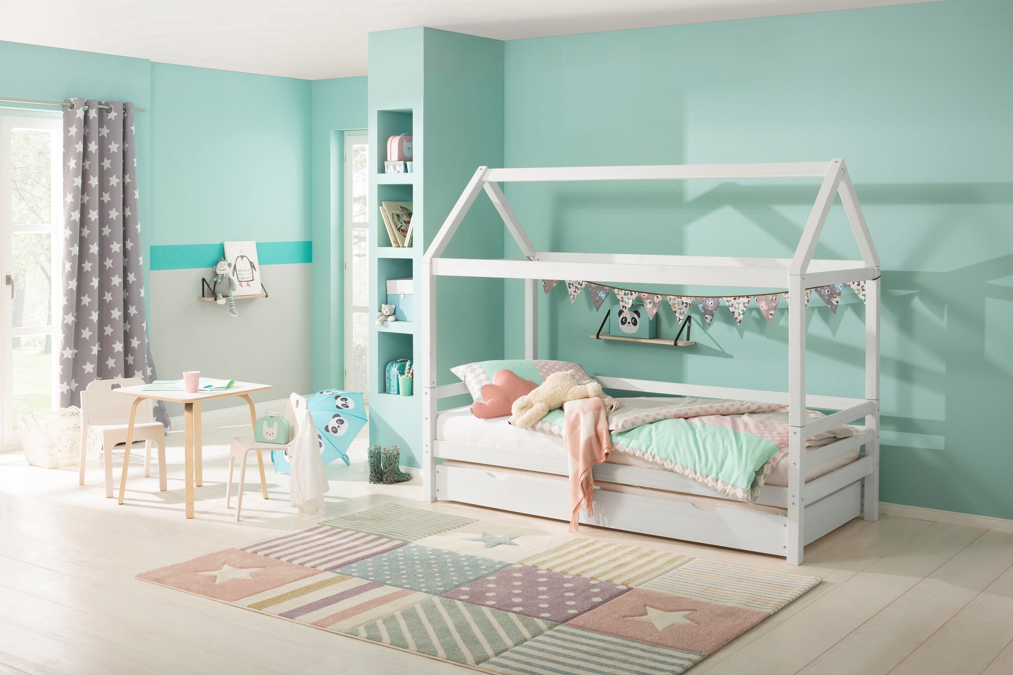 Lüttenhütt Kinderledikant Alpi inclusief bedlade en lattenbodem, ligoppervlak 90x200 cm,