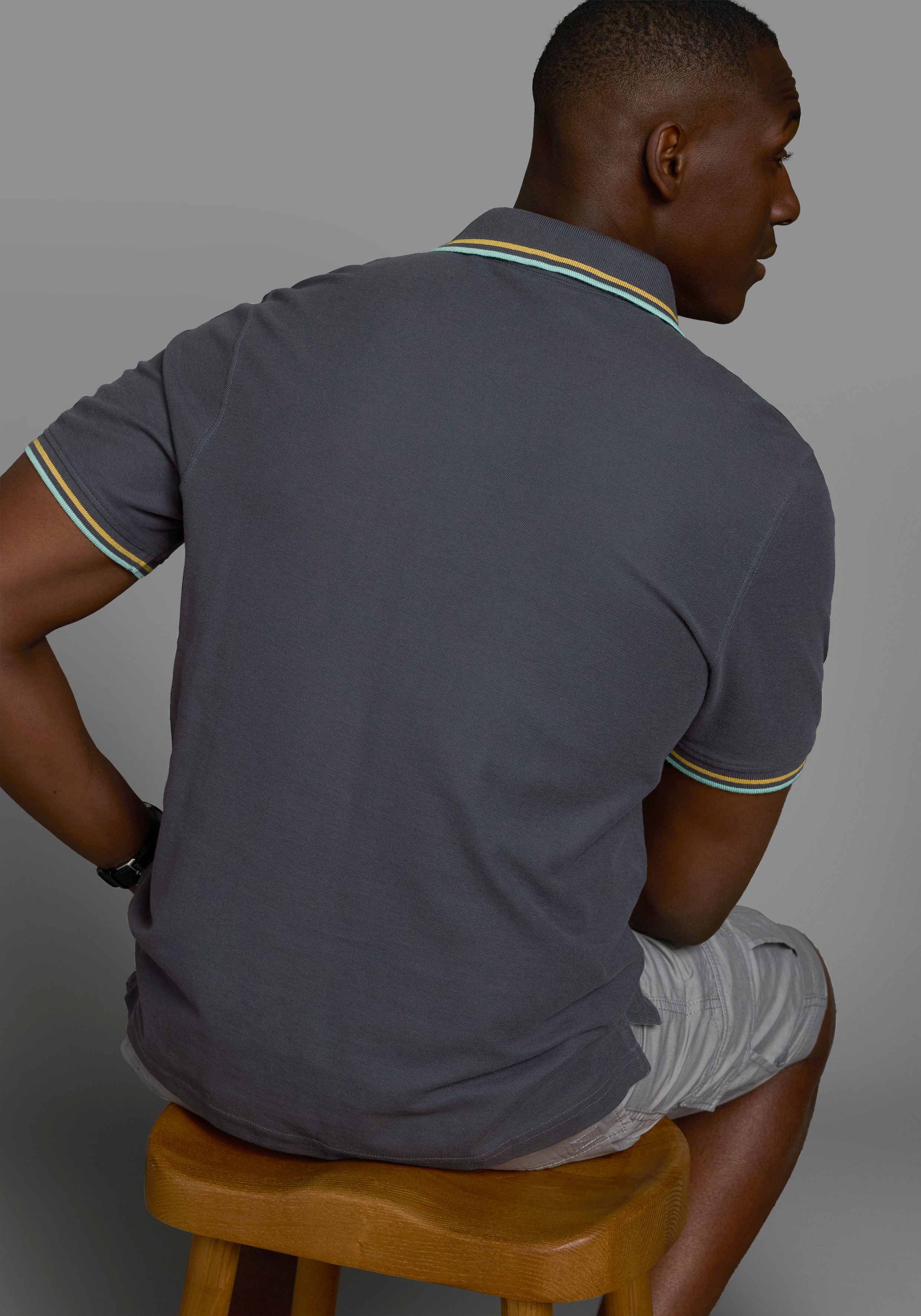 Man's World Poloshirt Korte mouwen, casual pasvorm, met trendy print, polokraag