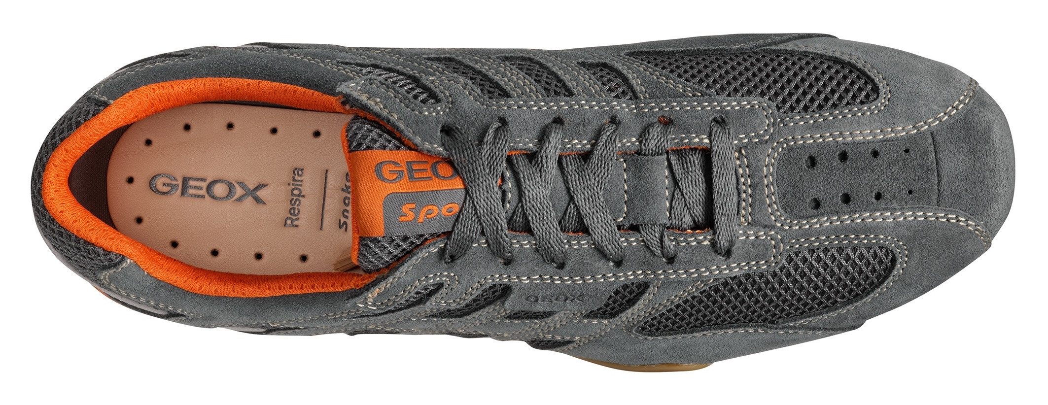 Geox Veterschoenen U SNAKE ORIGINAL , veterschoen, vrijetijdsschoen, trekking sneaker met leren binnenzool