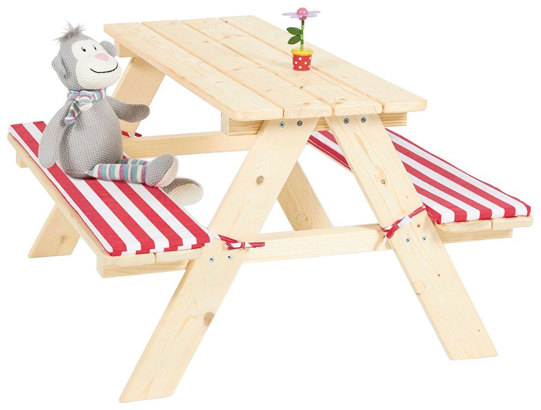 Pinolino® Kinderzithoek voor in de tuin Nicki Picknicktafel, BxHxD: 90x79x50 cm