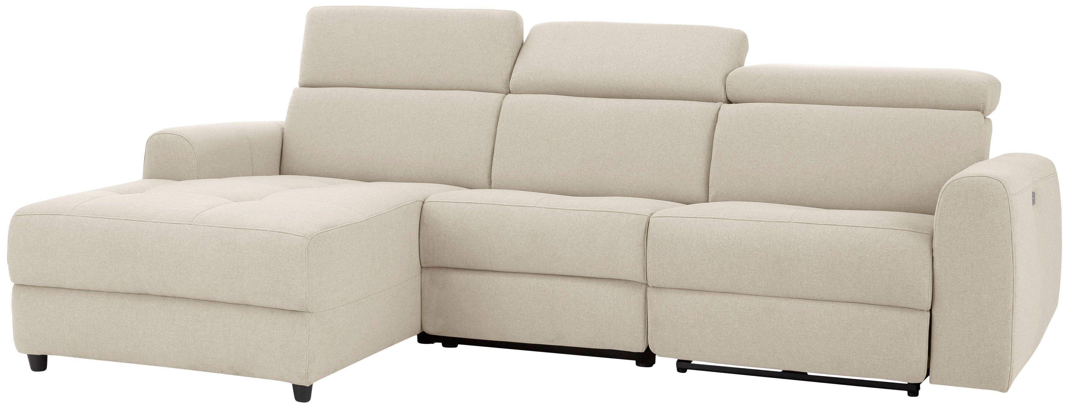 Home affaire Hoekbank Sentrano, L-vorm, 275 cm, man. of electr. relaxfunctie en usb/kopverstelling