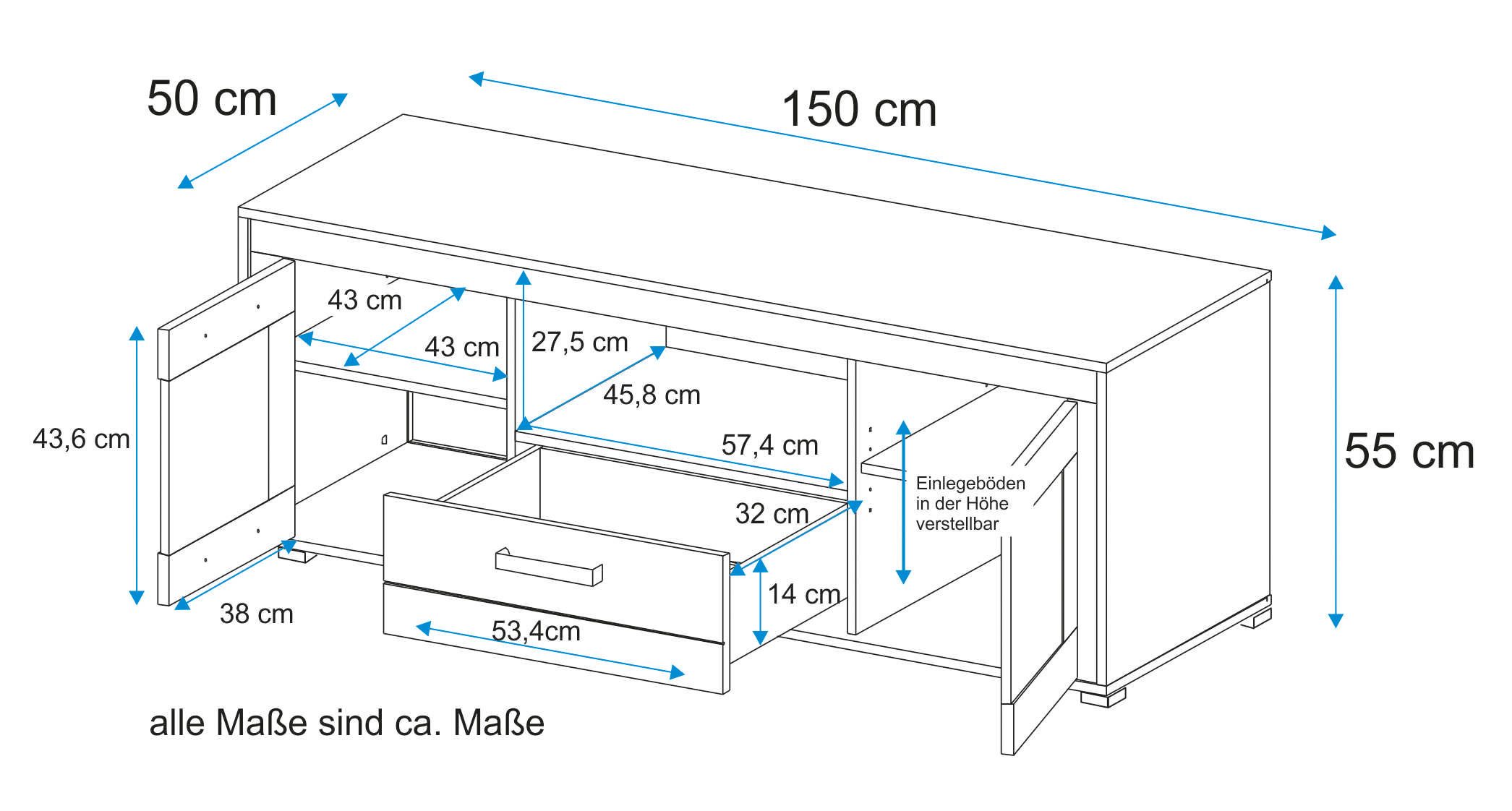 VOGL Möbelfabrik Tv-meubel Breedte 150 cm