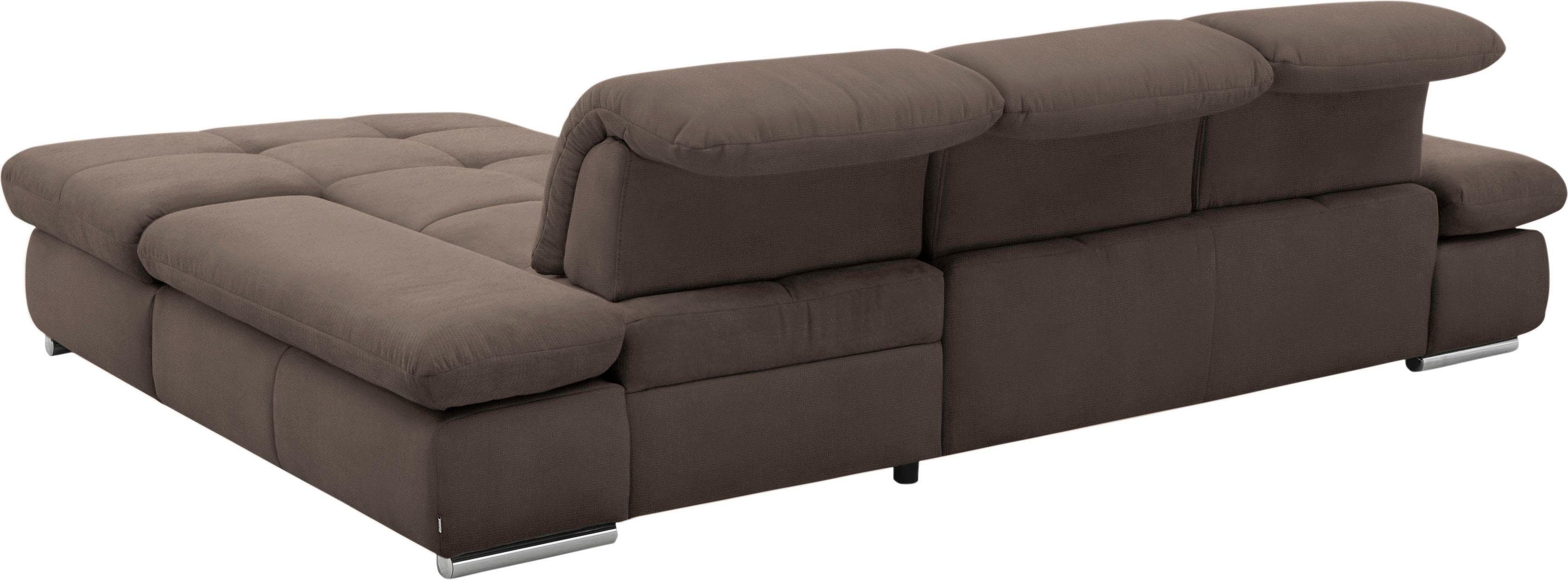 set one by Musterring Hoekbank SO4100 V met verstelbare hoofdeinden, optioneel met functies, cord bekleding