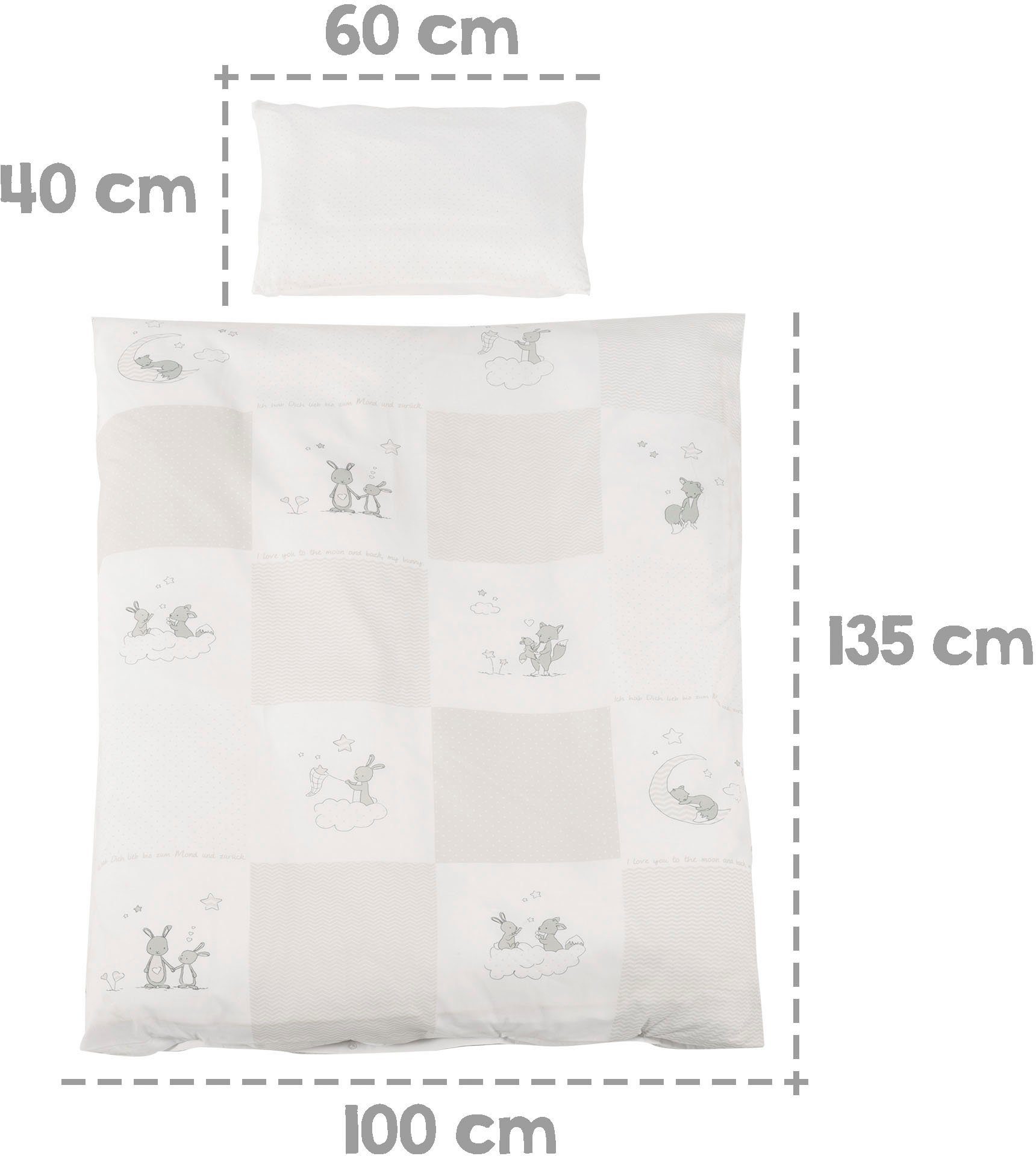 Roba® Compleet bed Fox & Bunny, 70x140 cm (6-delig)