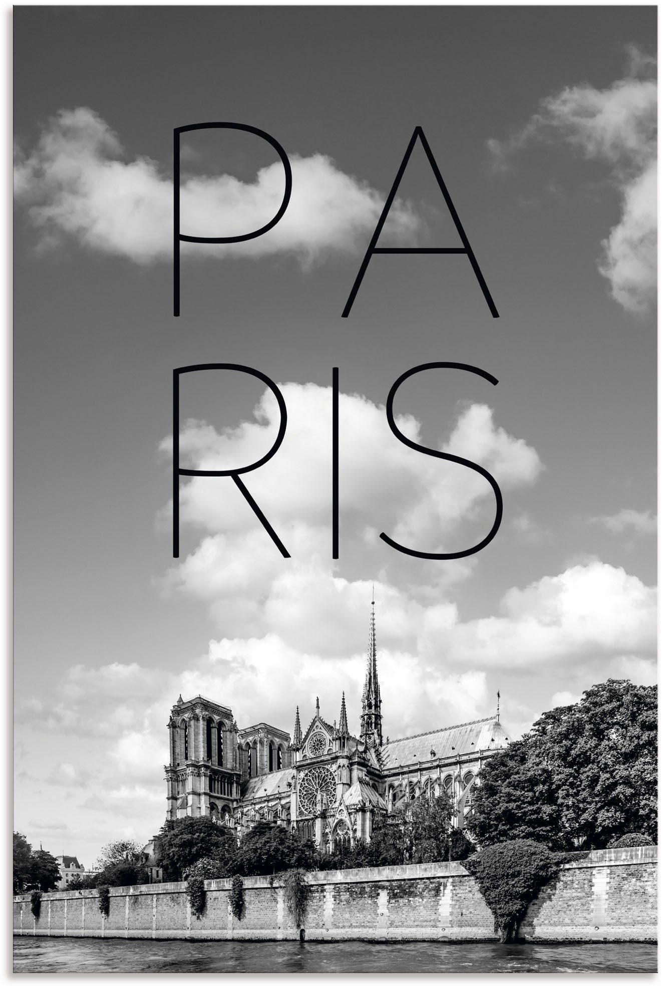 Artland Artprint Parijs kathedraal Notre-Dame in vele afmetingen & productsoorten - artprint van aluminium / artprint voor buiten, artprint op linnen, poster, muursticker / wandfol