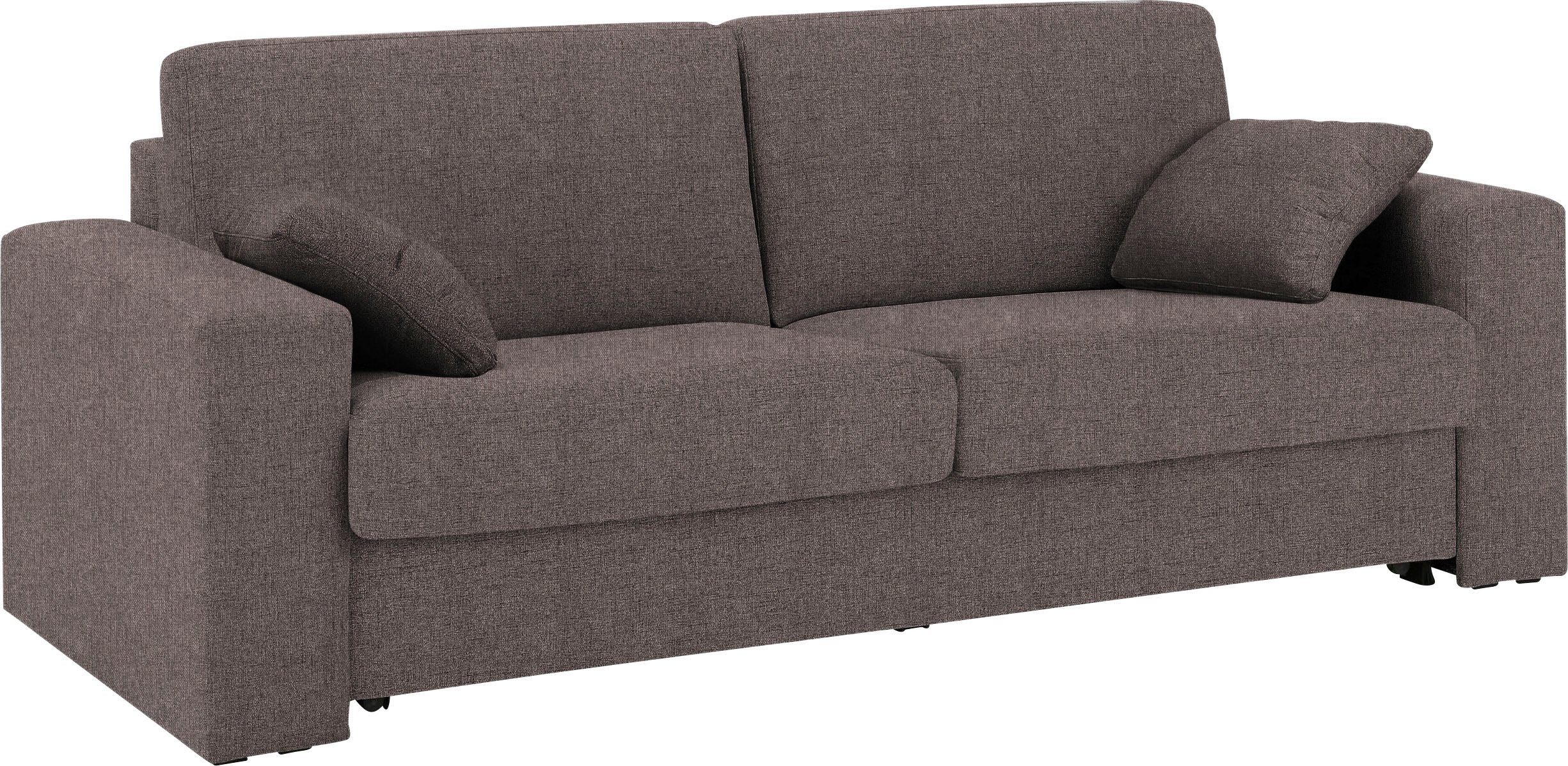 Home affaire Slaapbank Roma matras hoogte 14 cm Bedfunctie, met vering, lattenbodem, matras bruin, slaapbanken, 163 cm x 198 cm