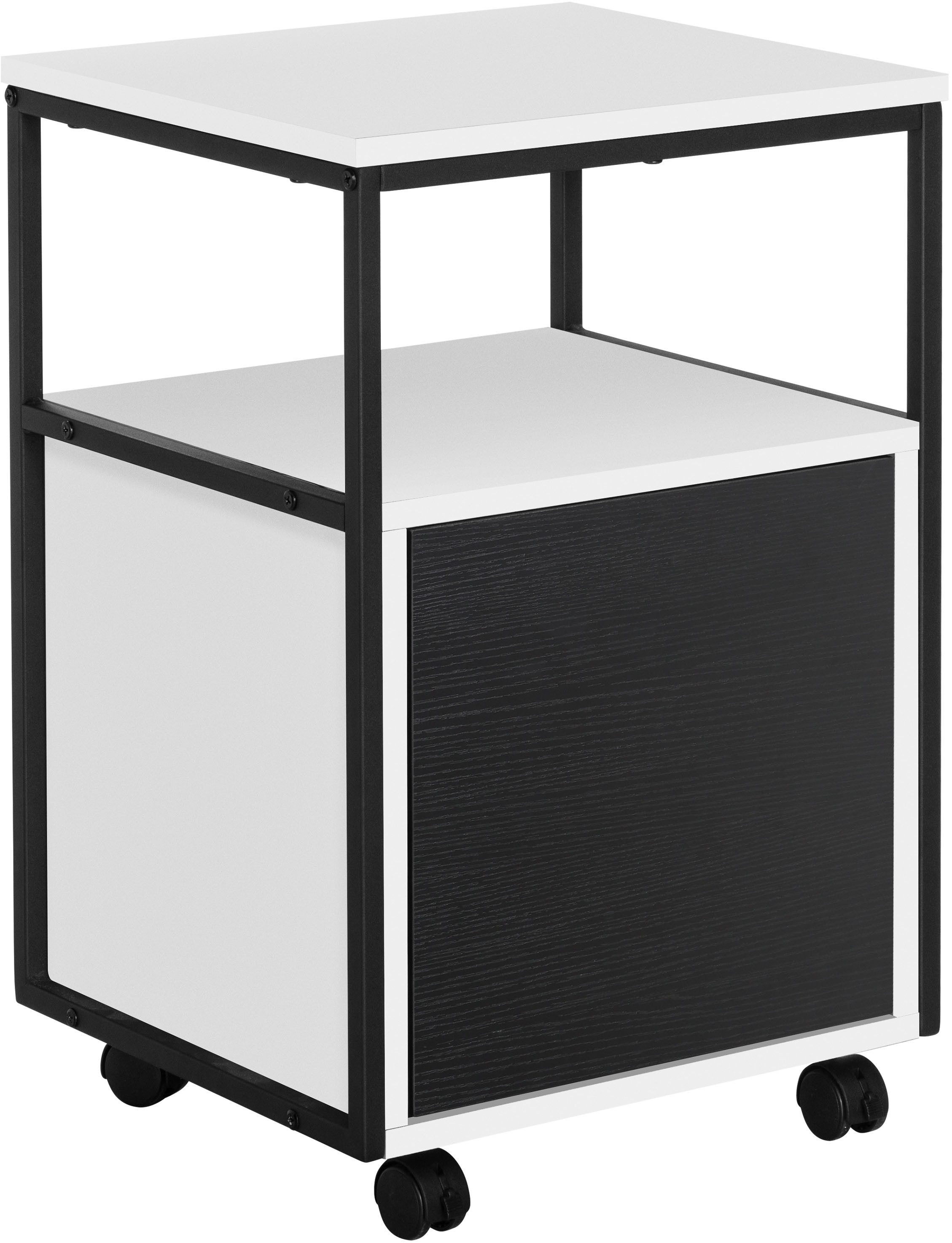 INOSIGN Kastje op wieltjes Korpo Metalen frame, push-to-open, vergrendelbare wielen, breedte 40 cm nachtkastjes wit