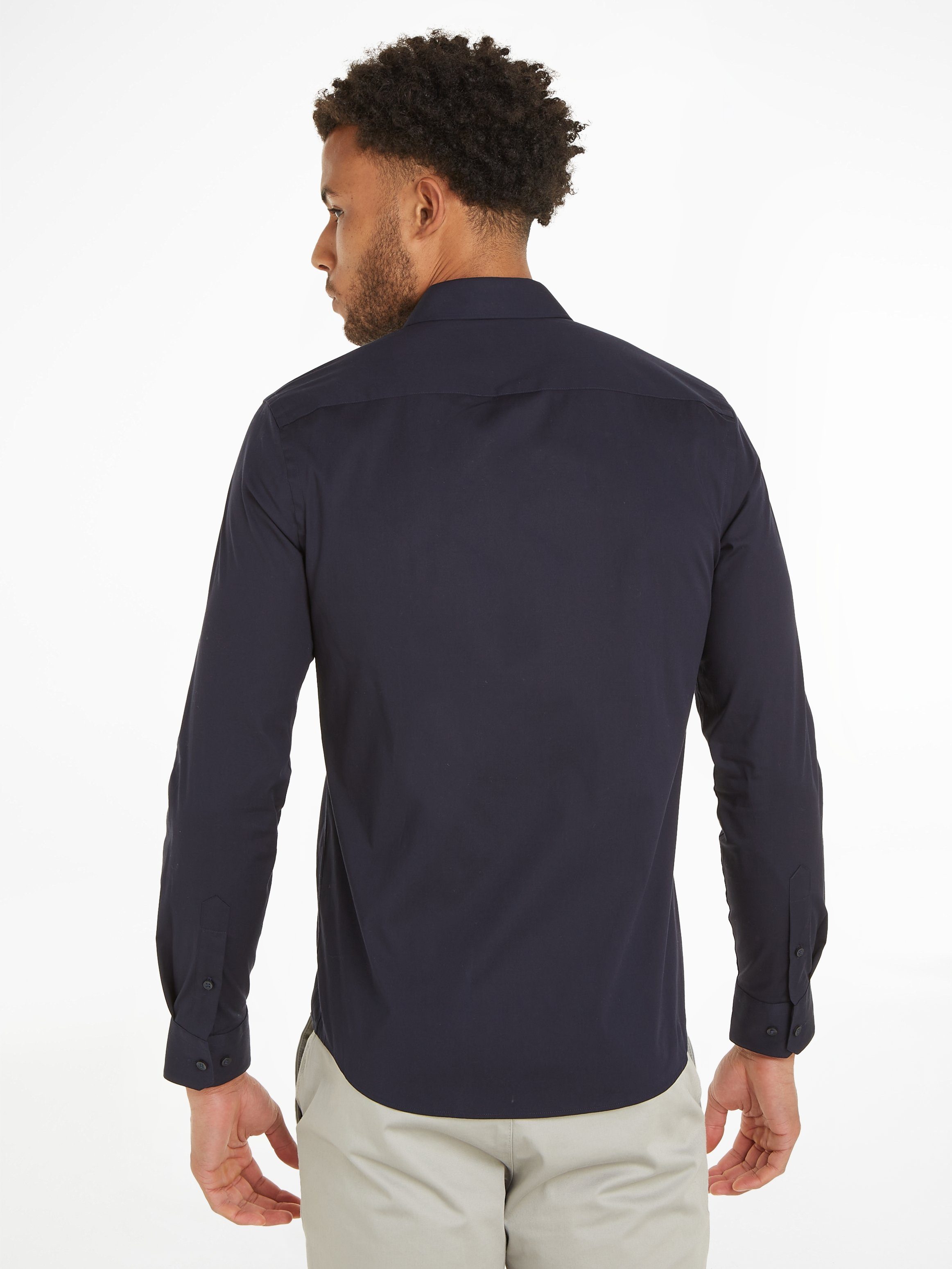 Calvin Klein Overhemd met lange mouwen SLIM FIT STRETCH POPLIN