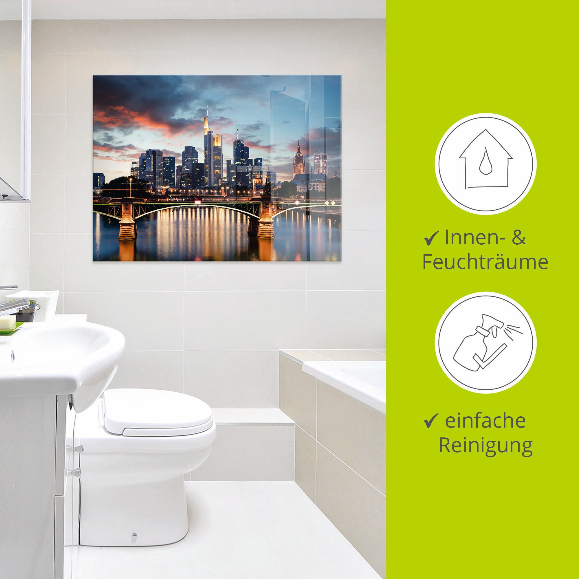 Artland Print op glas Frankfurt am Main Skyline II