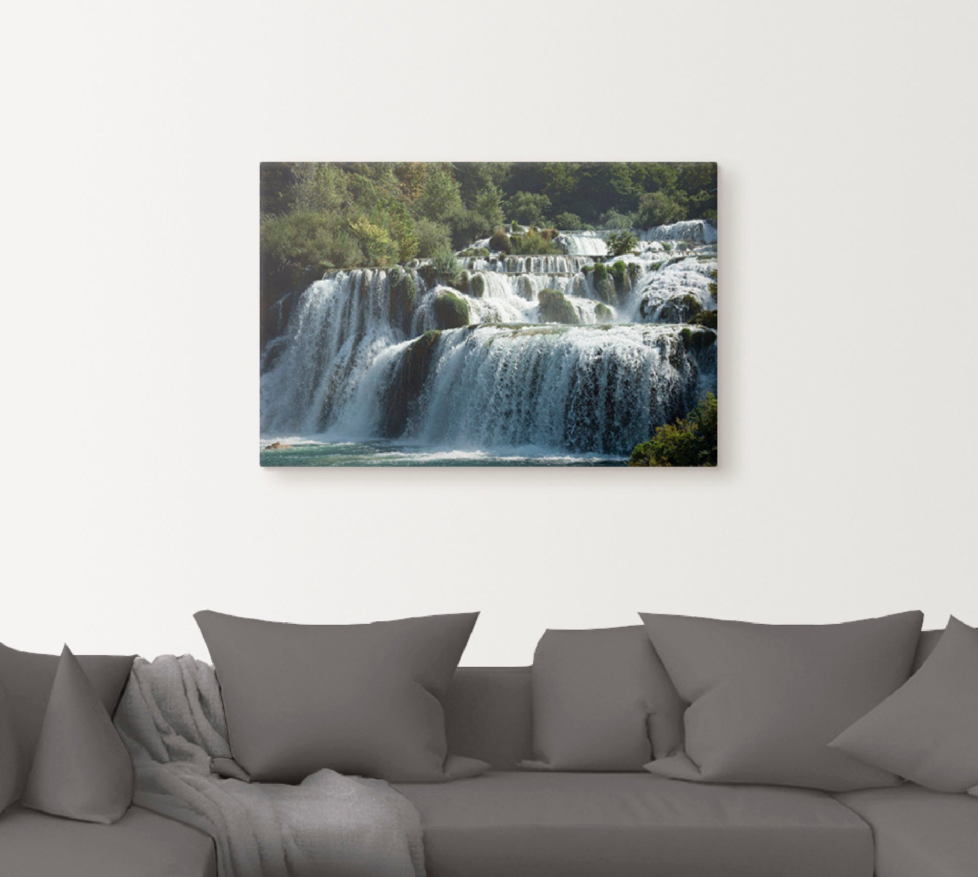 Artland Artprint Krka watervallen als artprint op linnen, poster in verschillende formaten maten