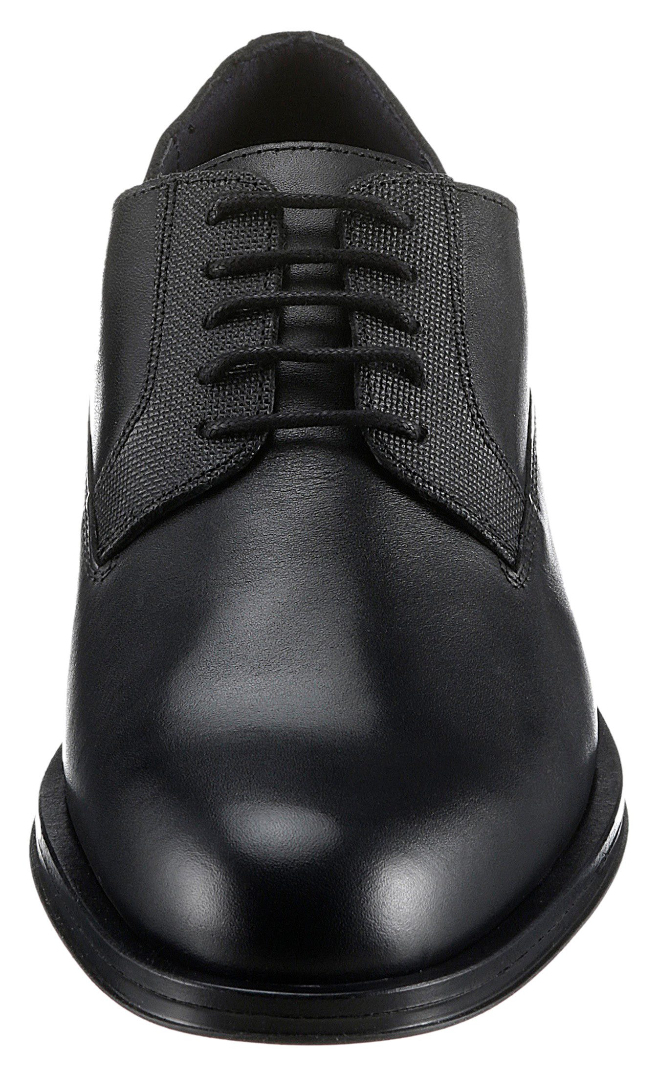 Tommy Hilfiger Veterschoenen CORE RWB HILFIGER TEXT LTH SHOE , vrijetijdsschoen, lage schoen, veterschoen met logovlag aan de hak