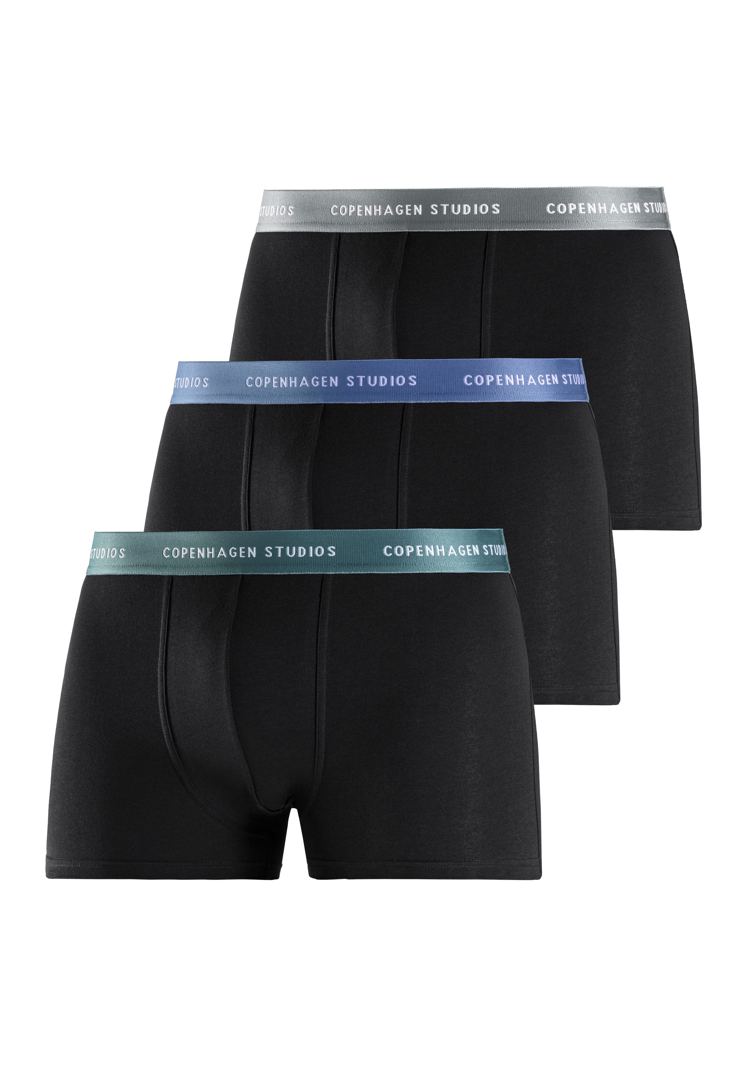 OTTO Copenhagen Studios Boxershort voor heren met gekleurde logo-tailleband (3 stuks) heren boxershorts maat S zwart