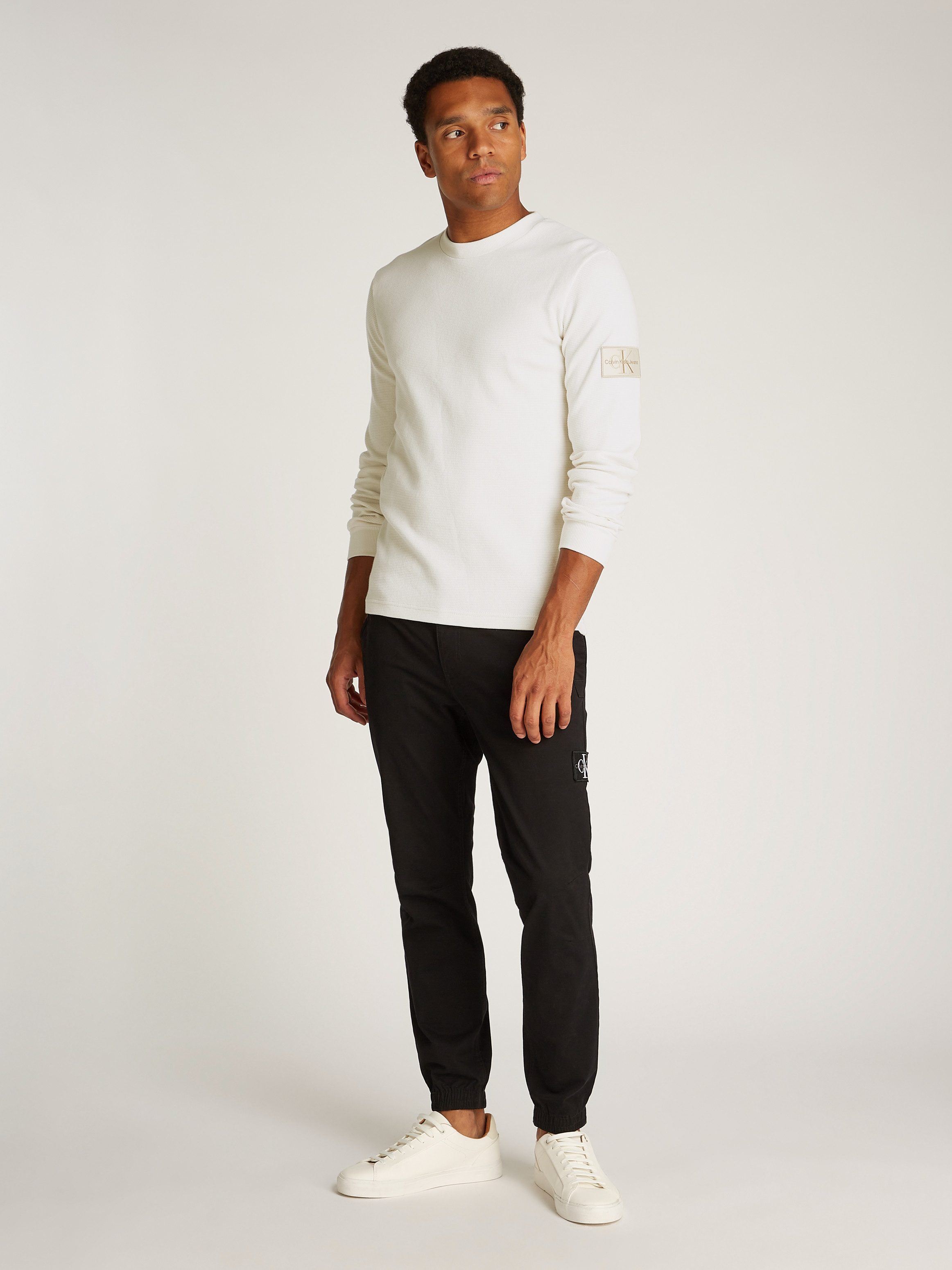 Calvin Klein Shirt met lange mouwen BADGE WAFFLE LS TEE