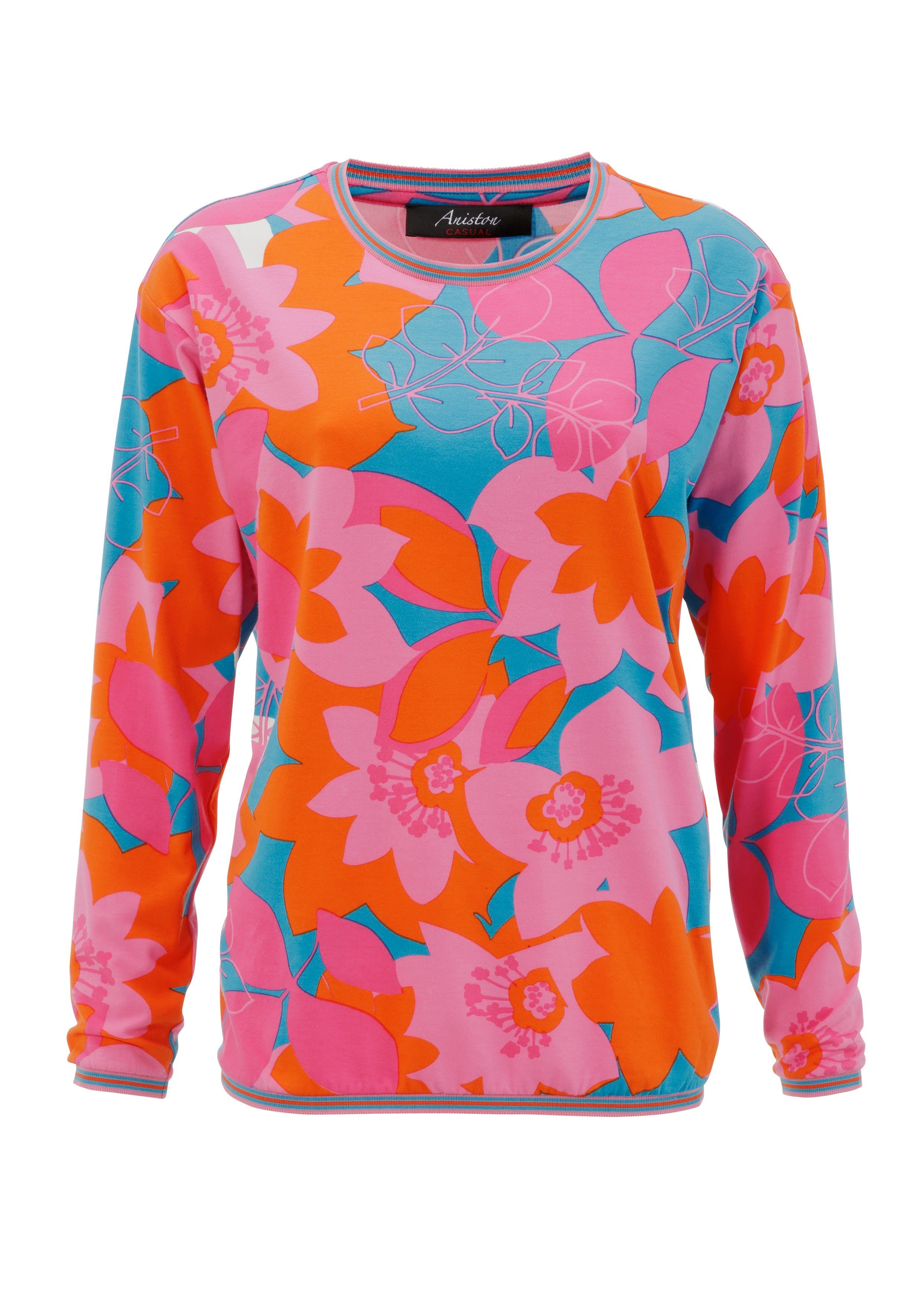 Aniston CASUAL Sweatshirt met een grote, kleurrijke bloemenprint