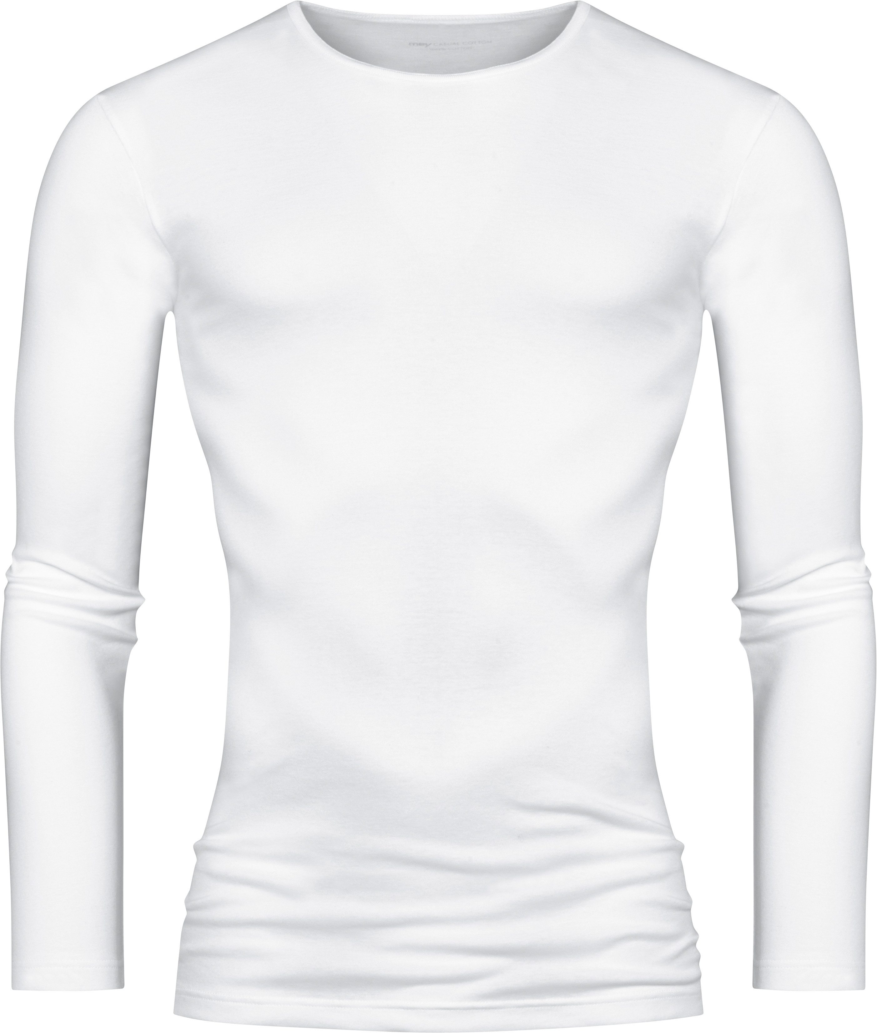Mey Shirt met lange mouwen Casual katoen (K) Elastische halsafsluiting