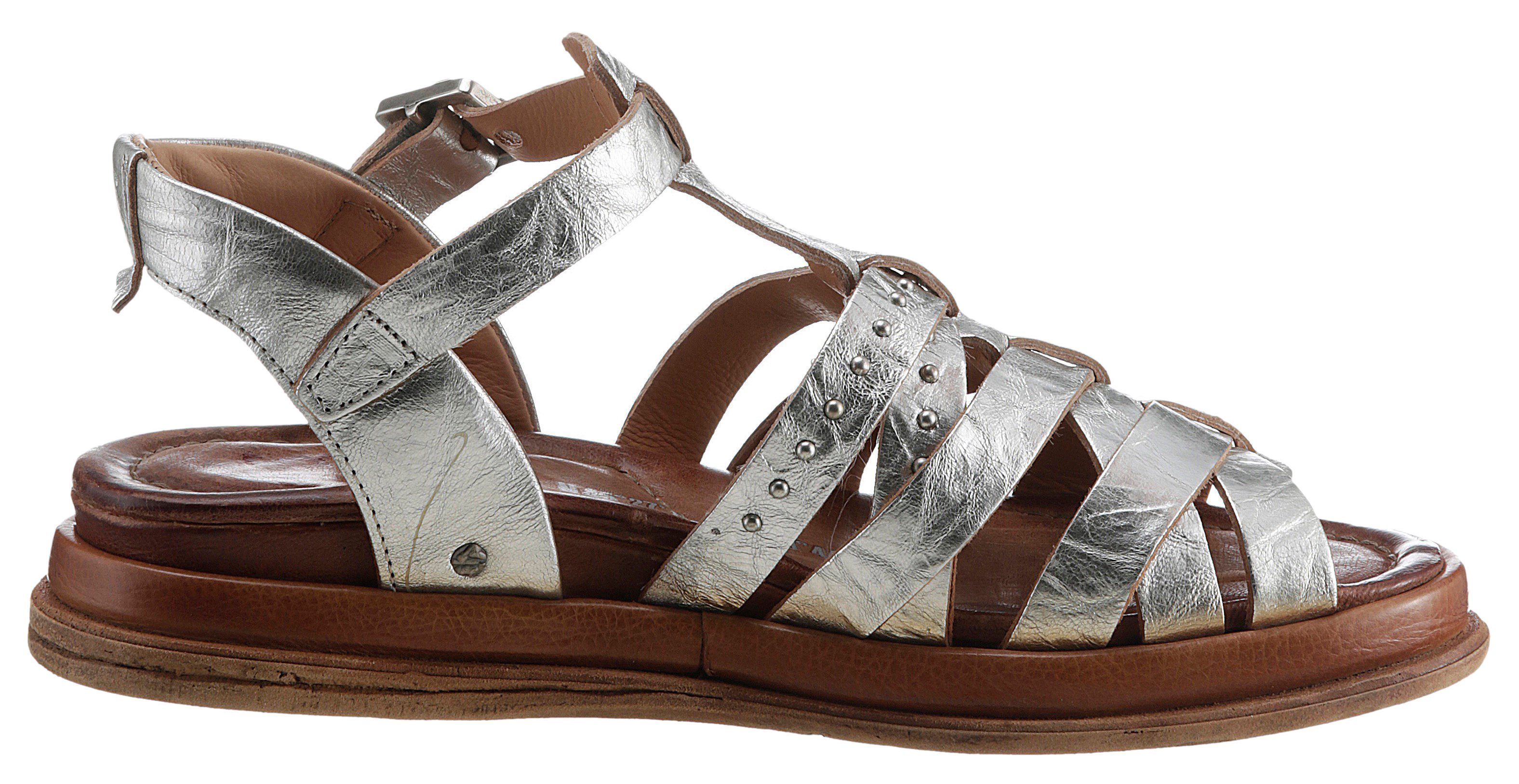 A.S.98 Sandalen OTTONE sleehak, zomerschoen, sandaal in gladiatoren-look